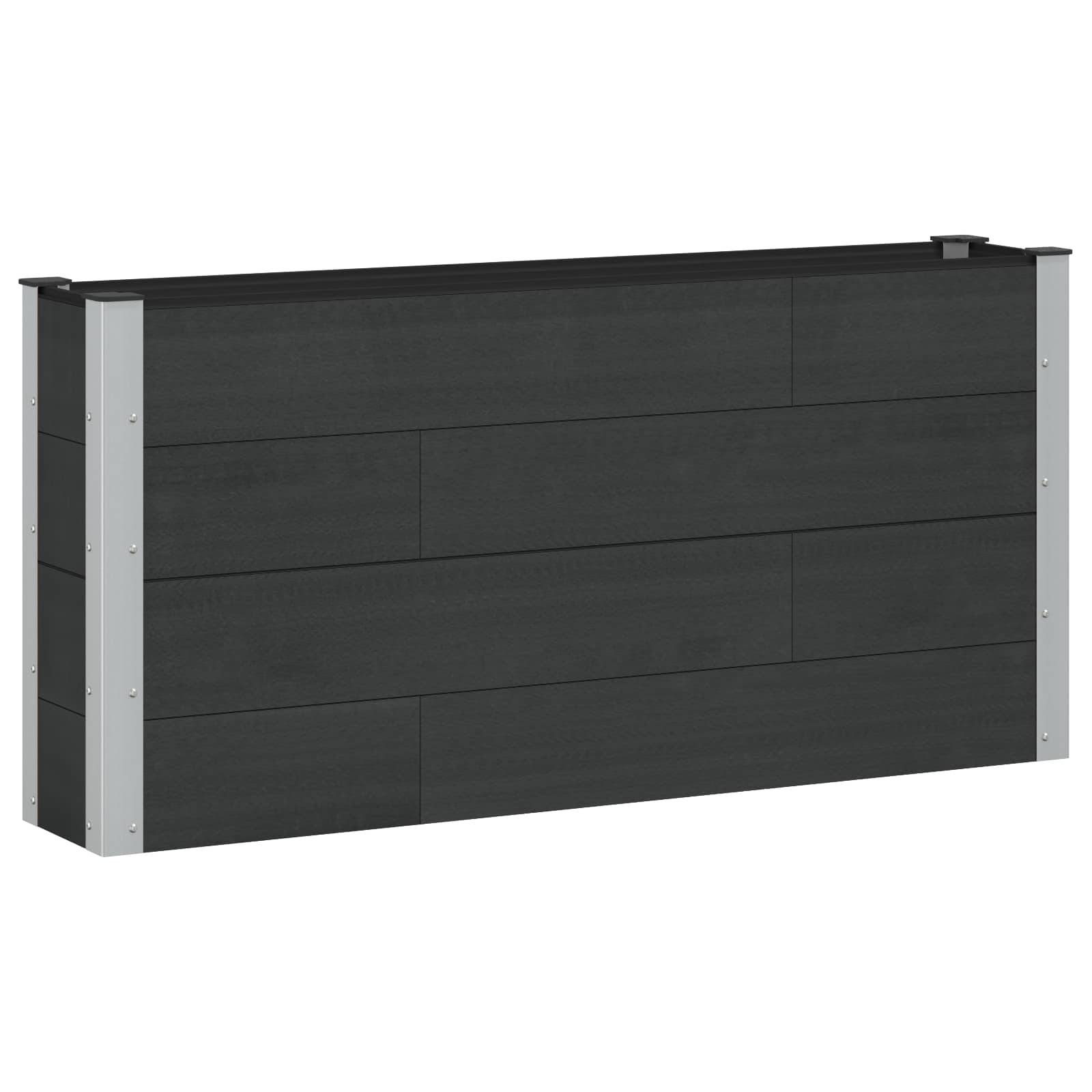vidaXL Hochbeet Schwarz 150 x 30 x 72 cm alu.