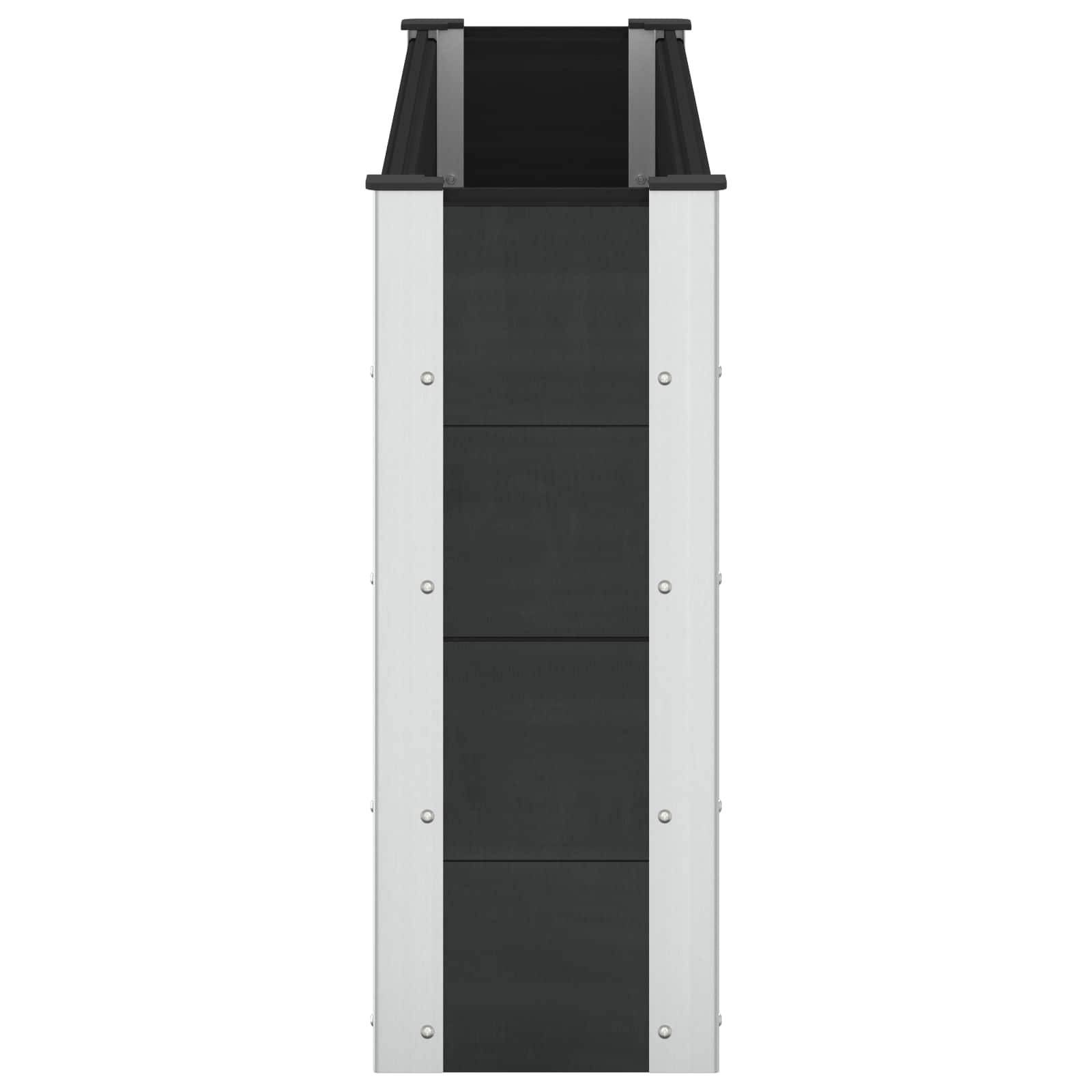 vidaXL Hochbeet Schwarz 150 x 30 x 72 cm alu.