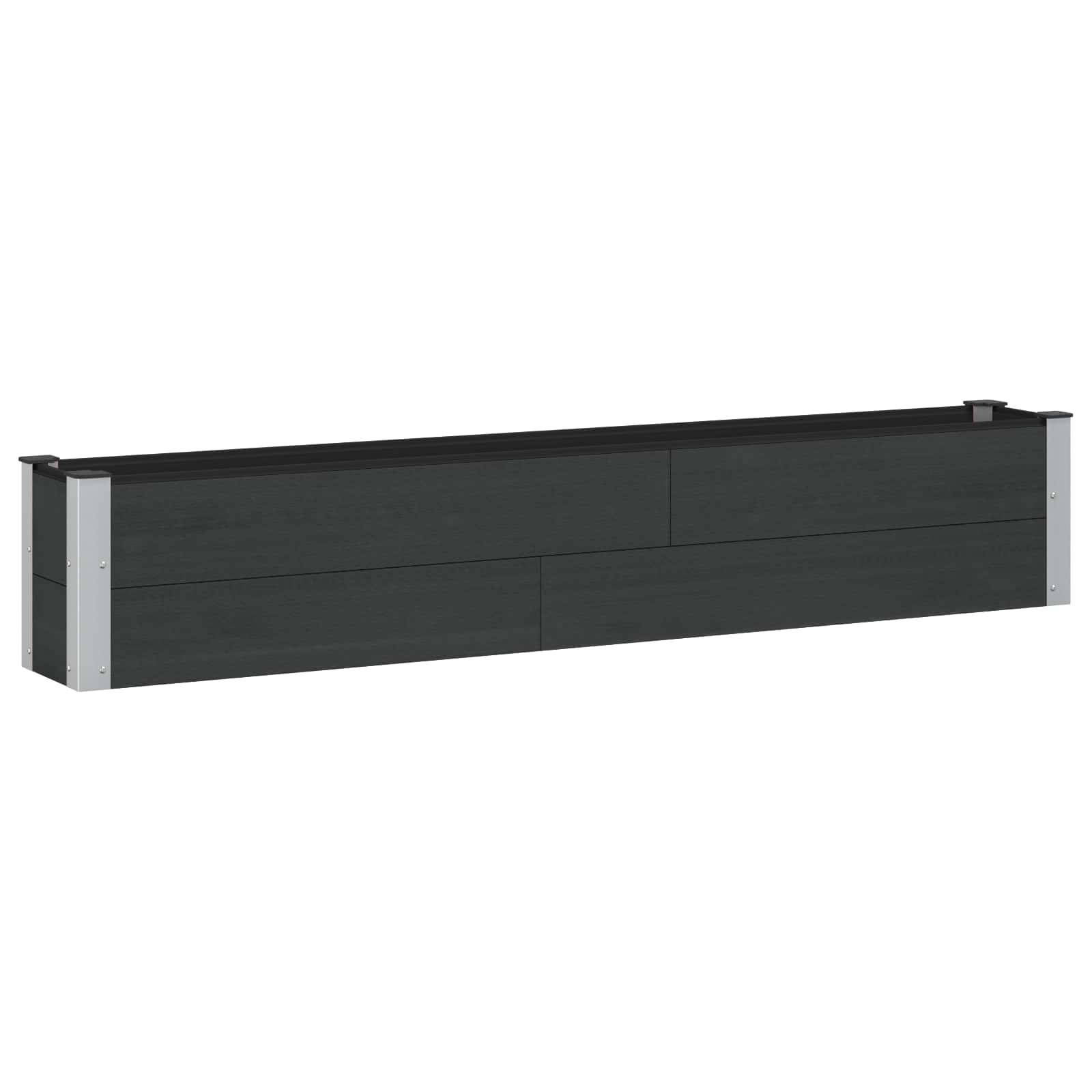 vidaXL Hochbeet Schwarz 200 x 30 x 36 cm alu.