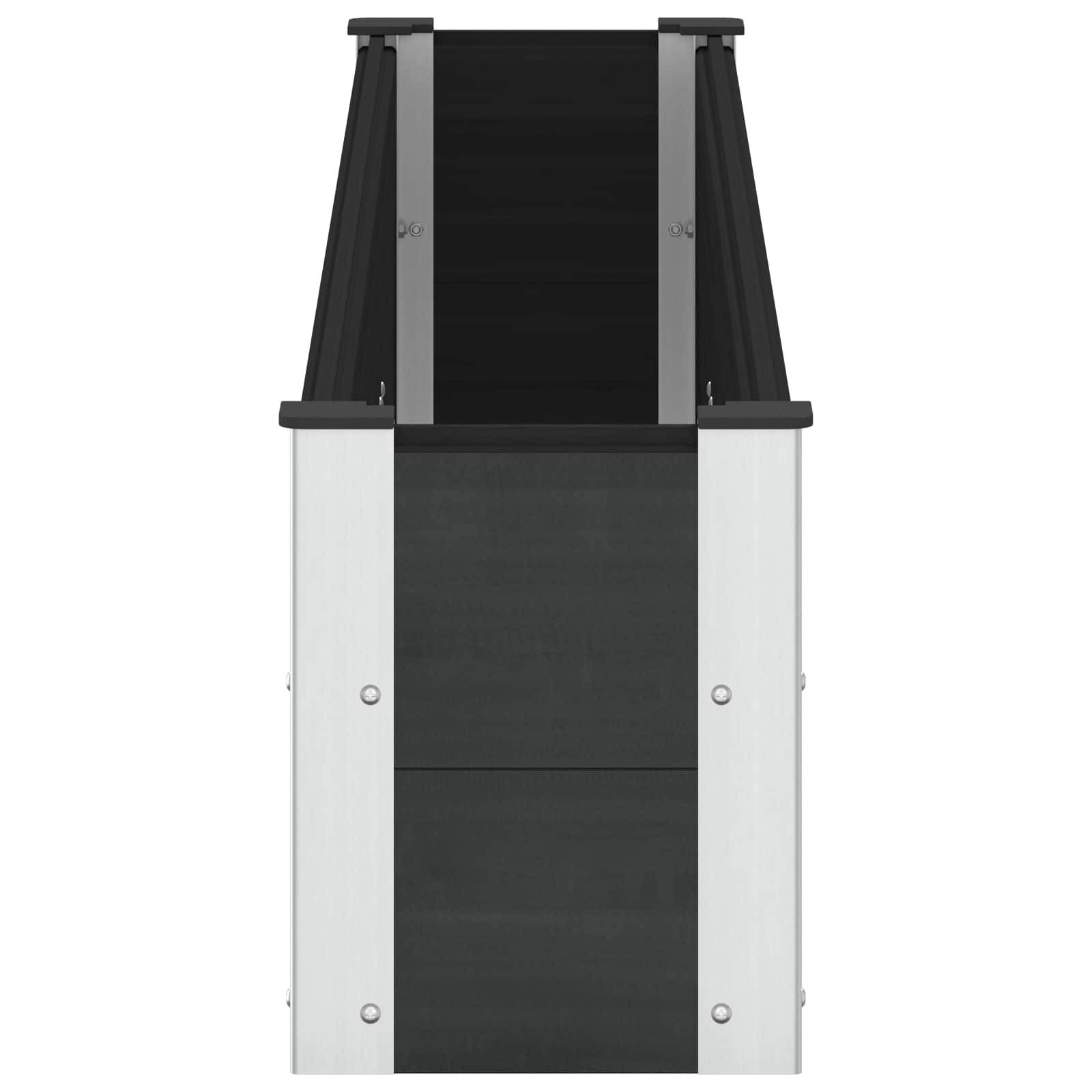 vidaXL Hochbeet Schwarz 200 x 30 x 36 cm alu.