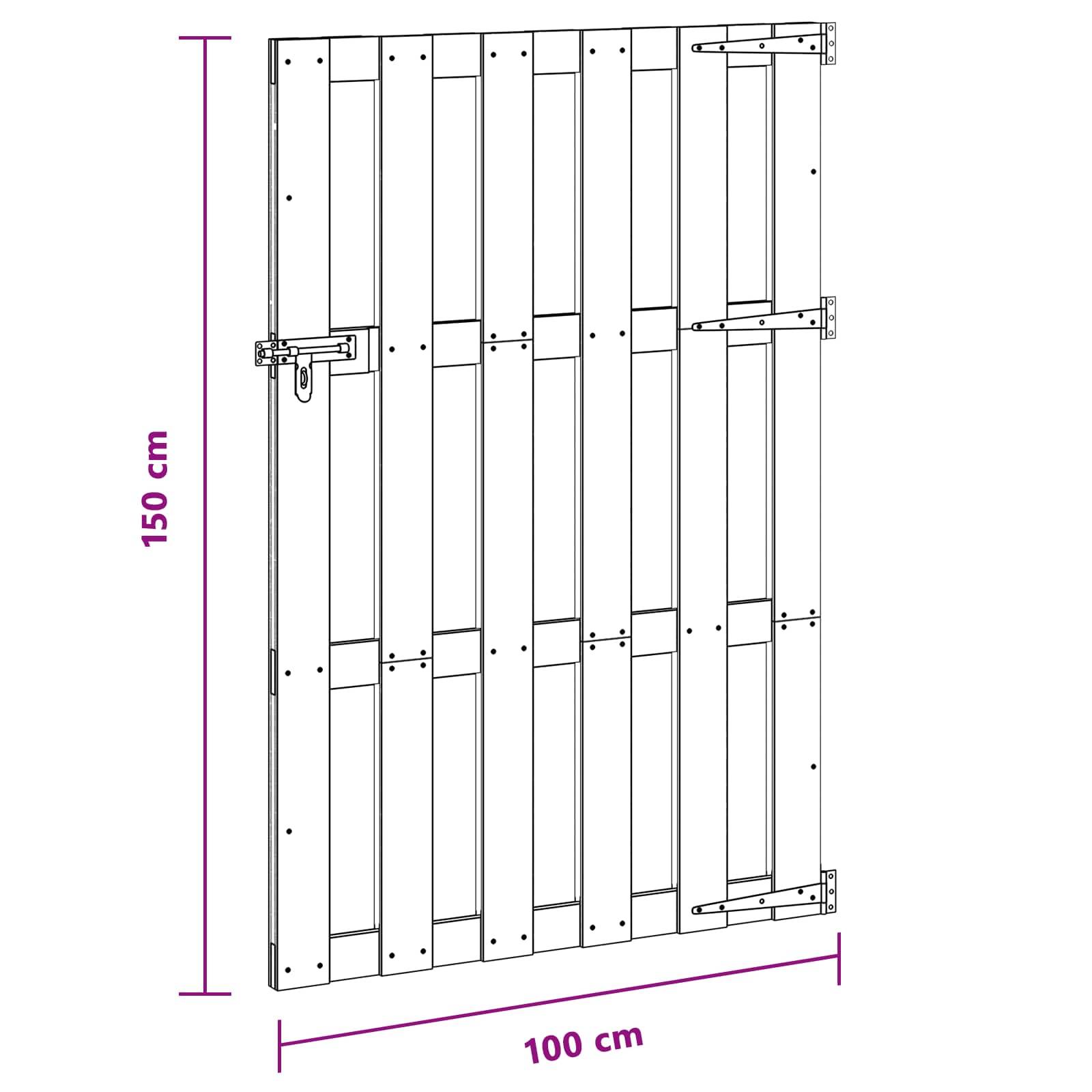 vidaXL Gartentor 100 x 150 cm WPC und Aluminium Schwarz