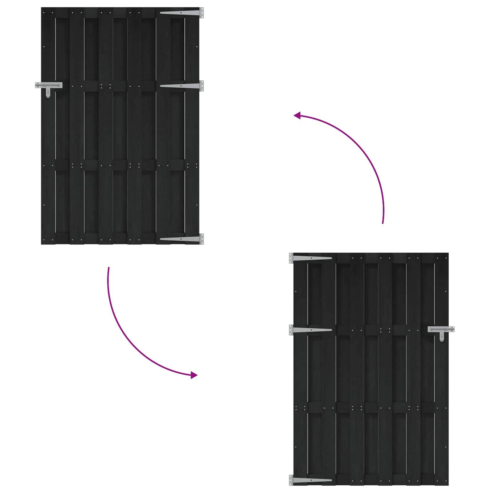 vidaXL Gartentor 100 x 150 cm WPC und Aluminium Schwarz