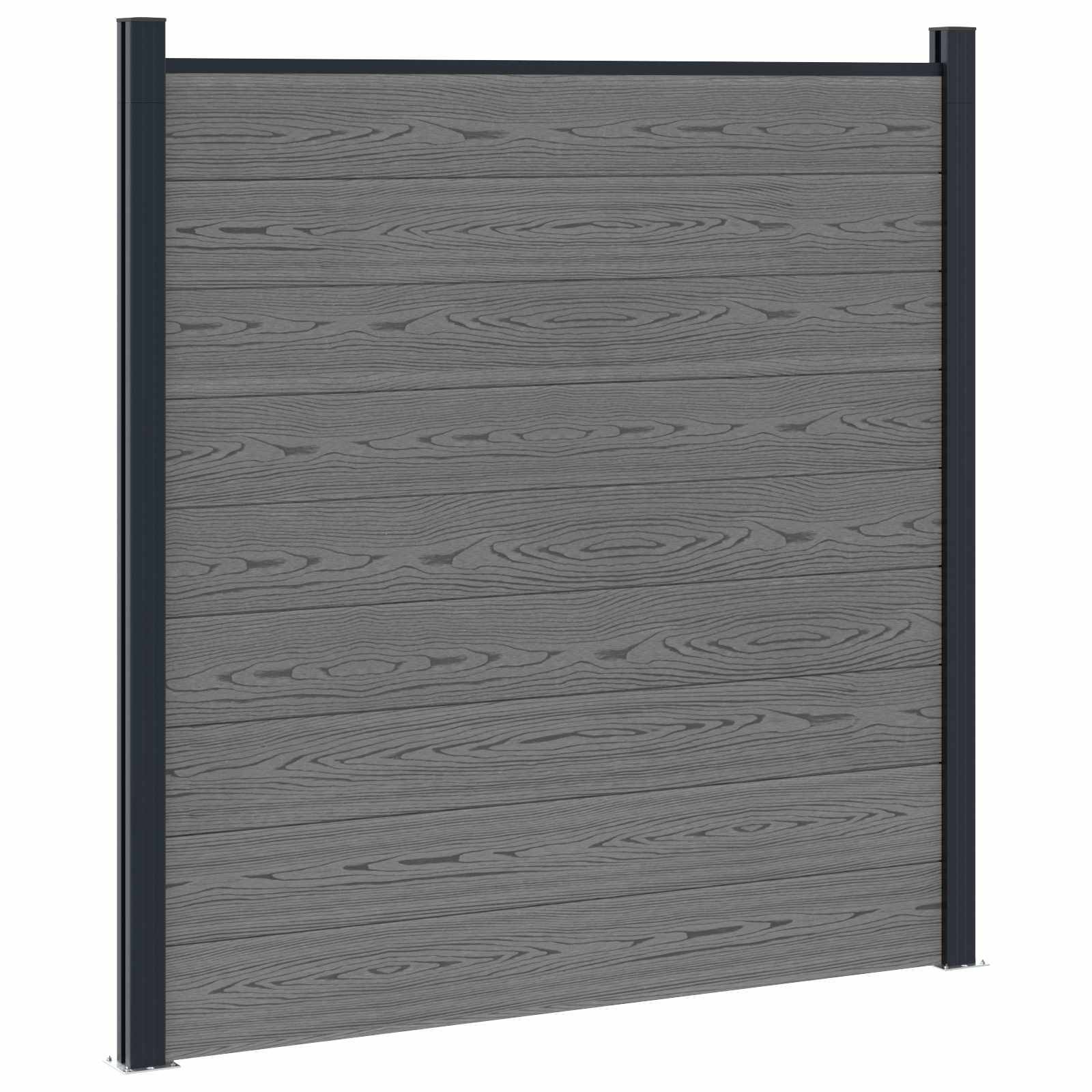 vidaXL zaunset 1045 x 186 cm WPC und Aluminium Grau