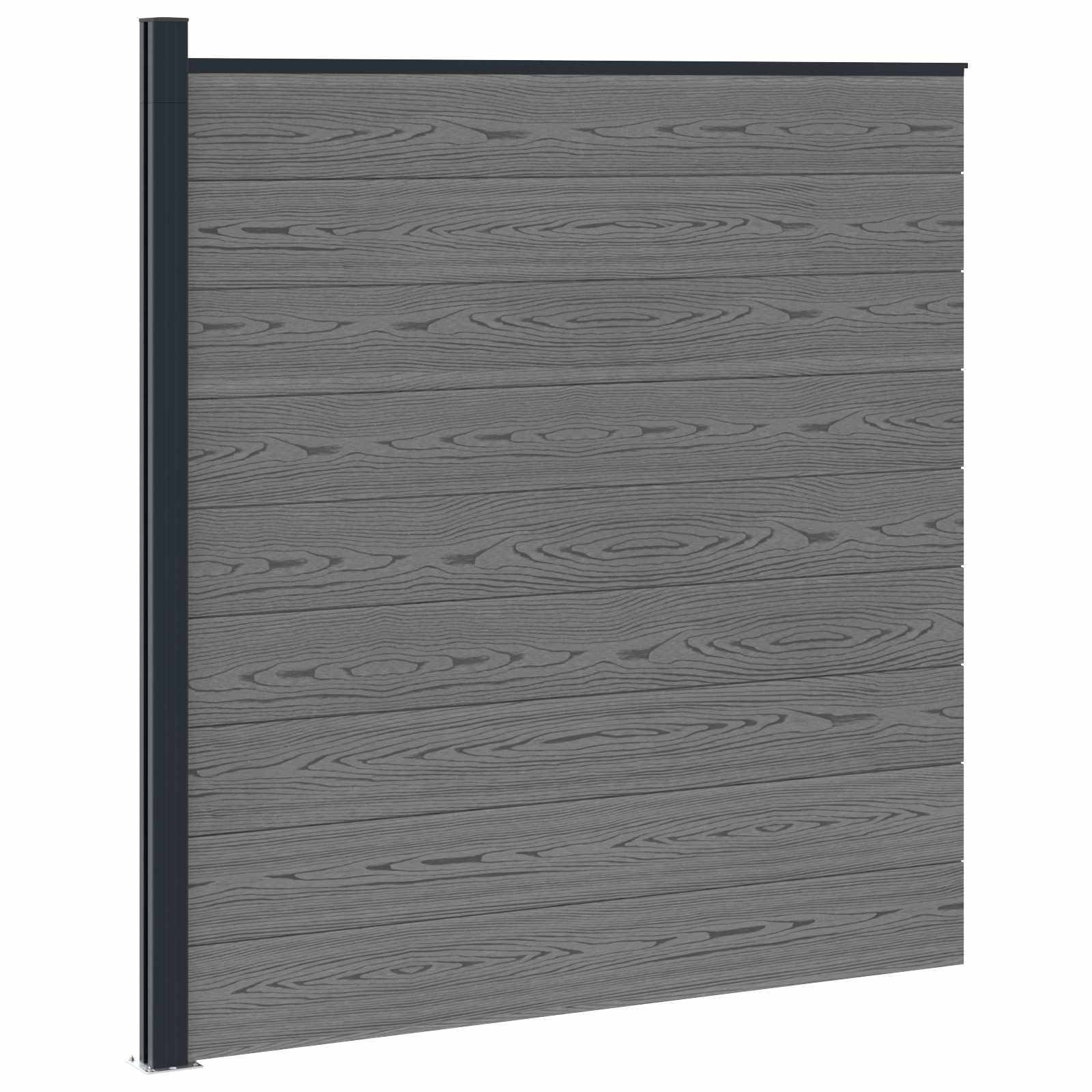 vidaXL Zaunelement WPC und Aluminium Grau
