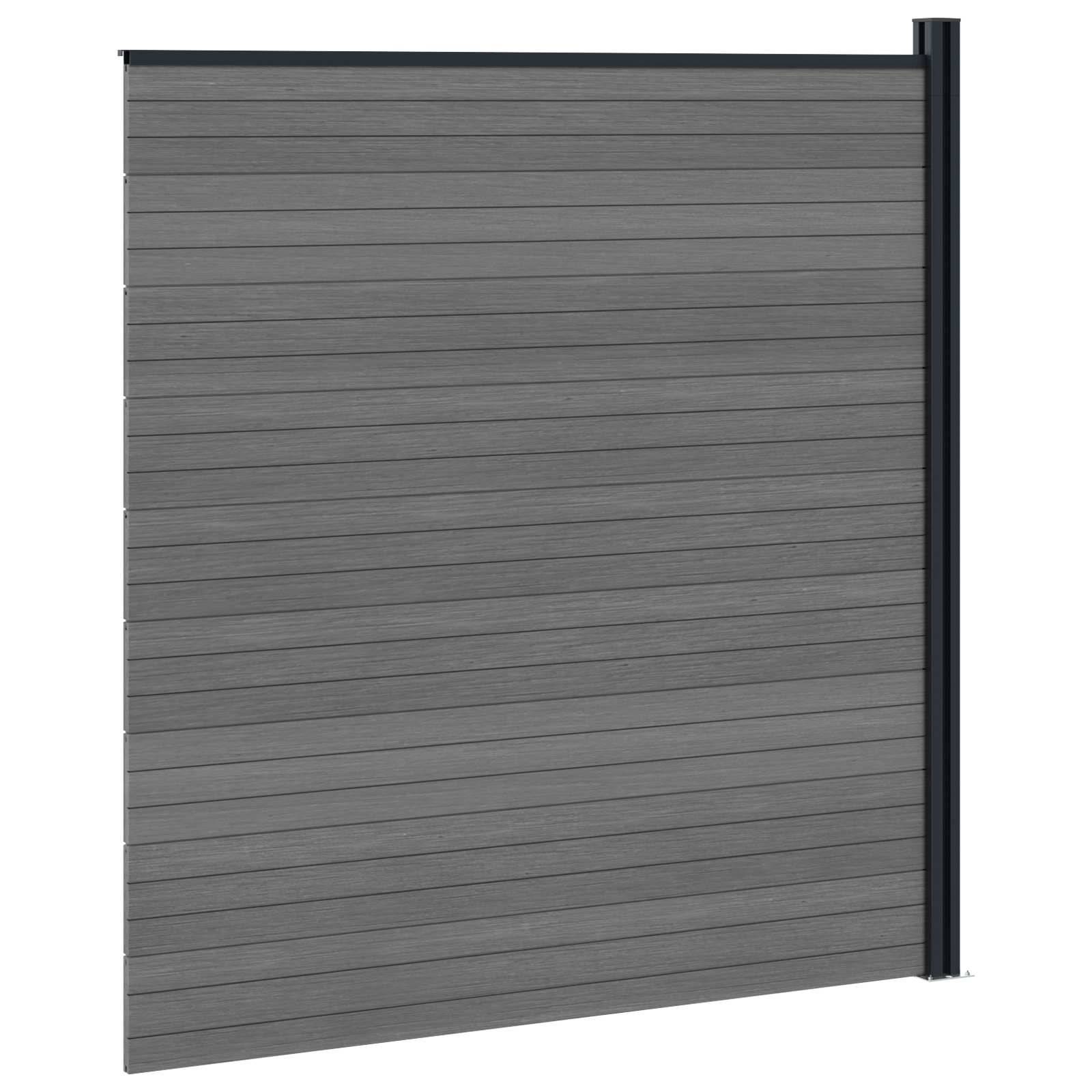 vidaXL Zaunelement WPC und Aluminium Grau