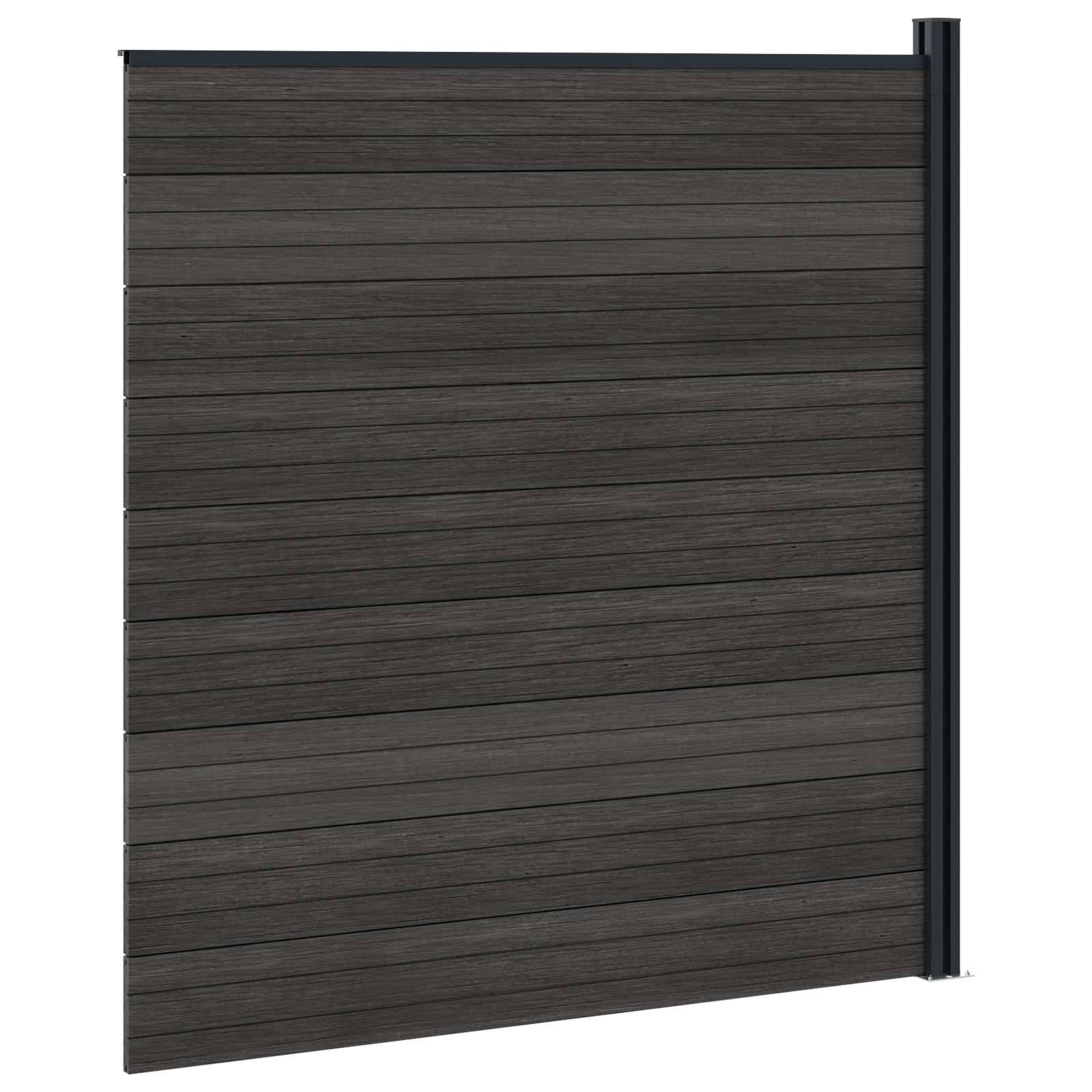 vidaXL Zaunelement WPC und Aluminium Schwarz