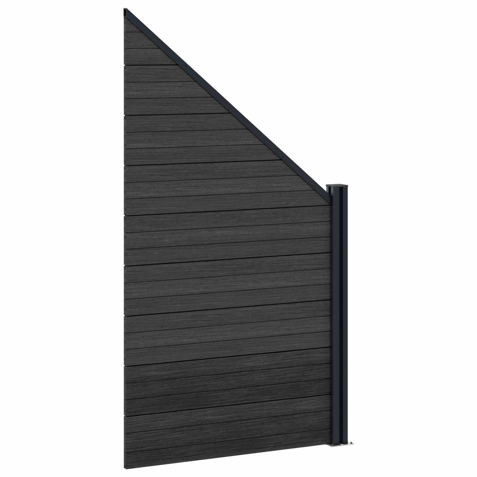 vidaXL Zaunelement WPC und Aluminium Schwarz