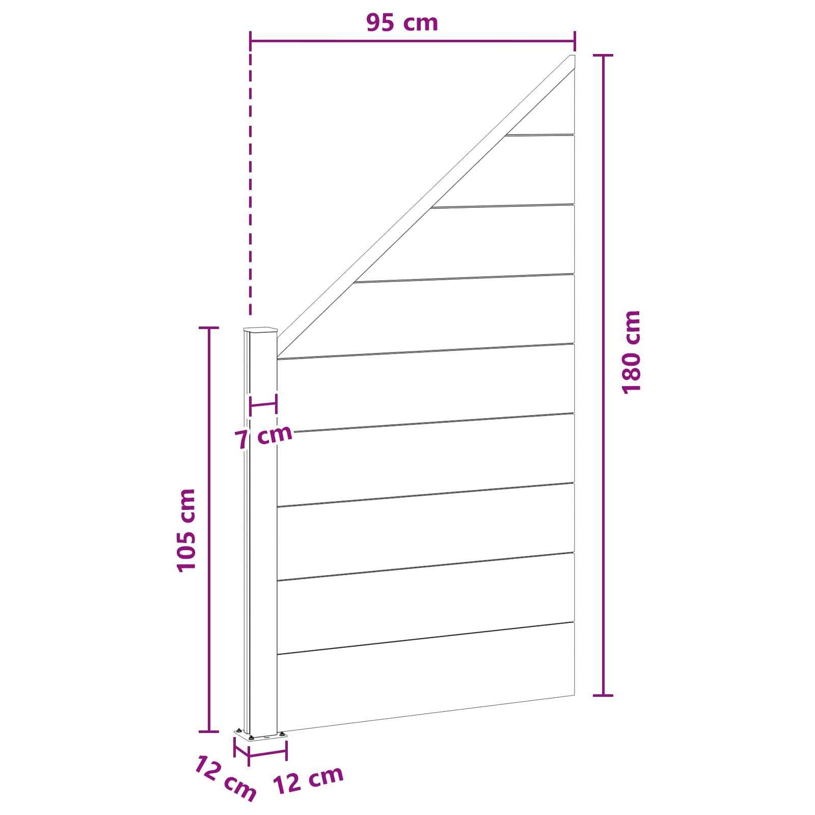 vidaXL Zaunelement WPC und Aluminium Schwarz