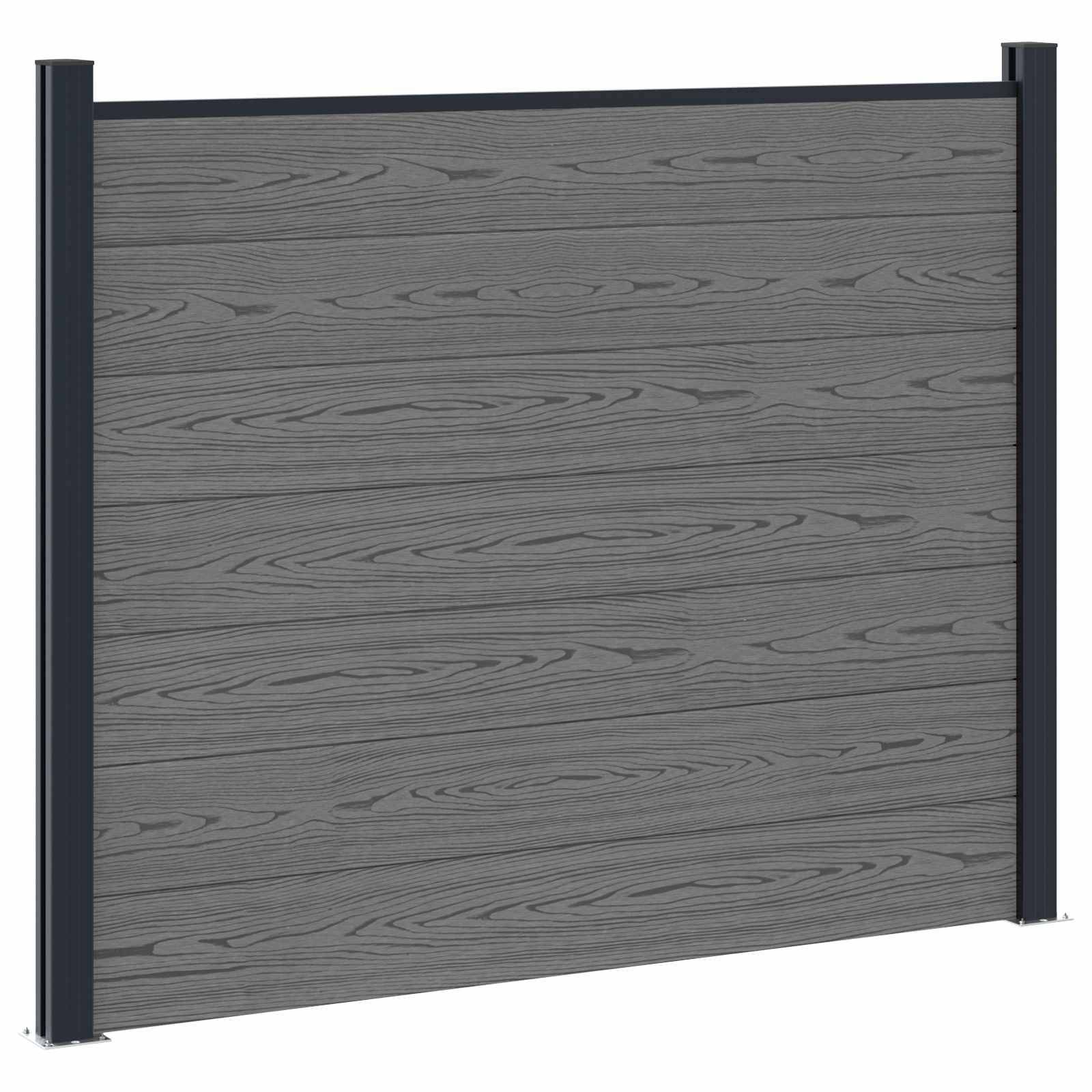vidaXL Zaunelement WPC und Aluminium Grau