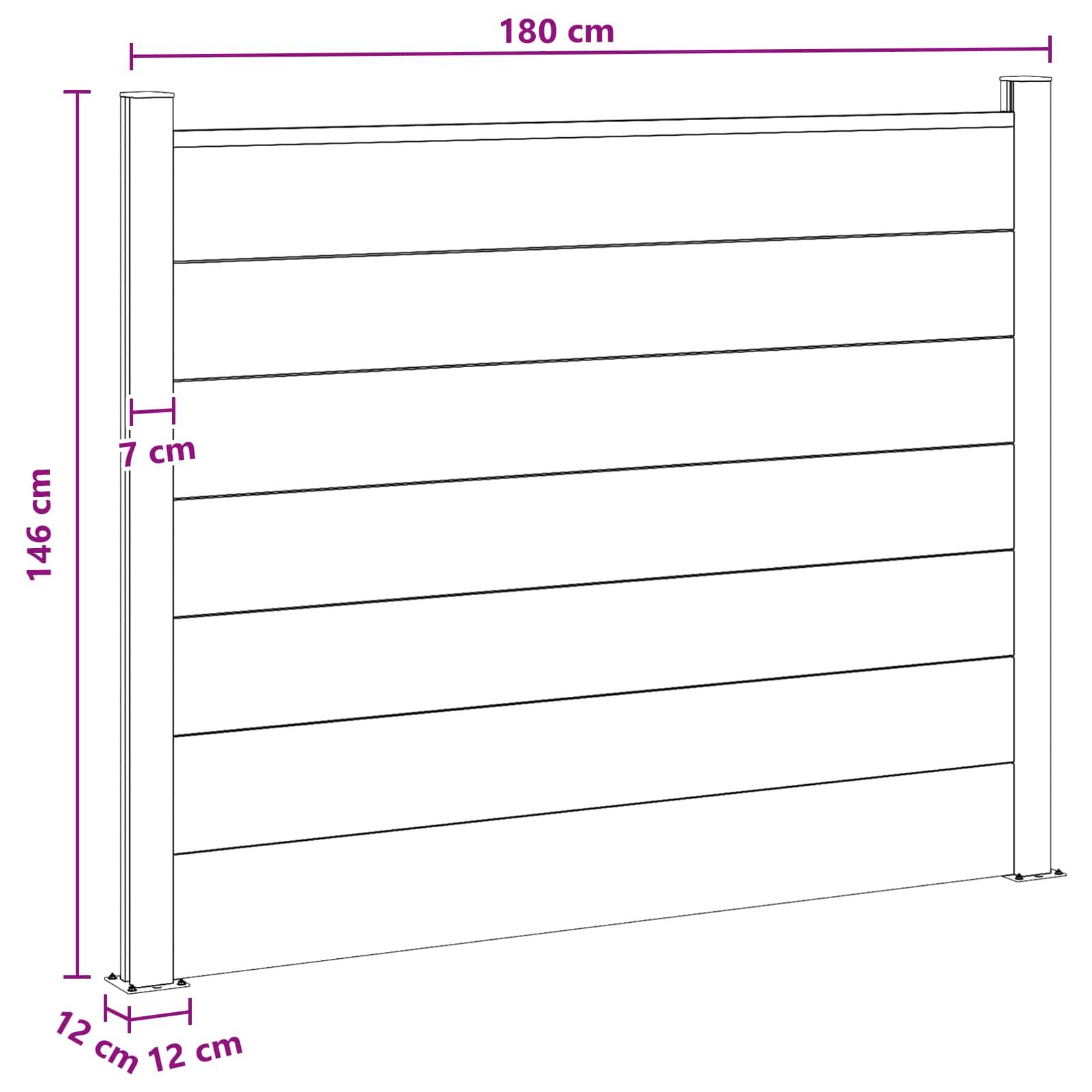 vidaXL Zaunelement WPC und Aluminium Grau