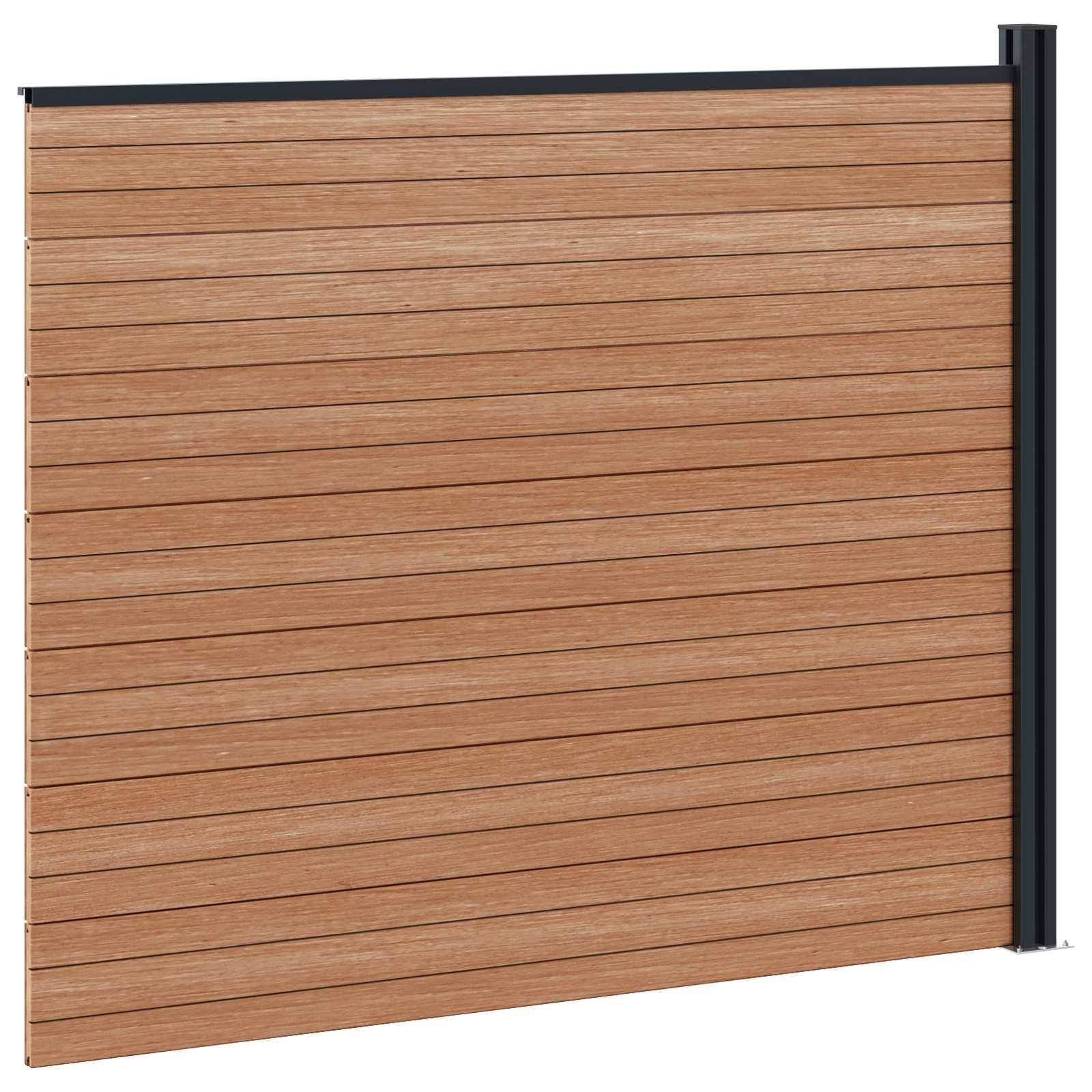 vidaXL Zaunelement WPC und Aluminium Braun