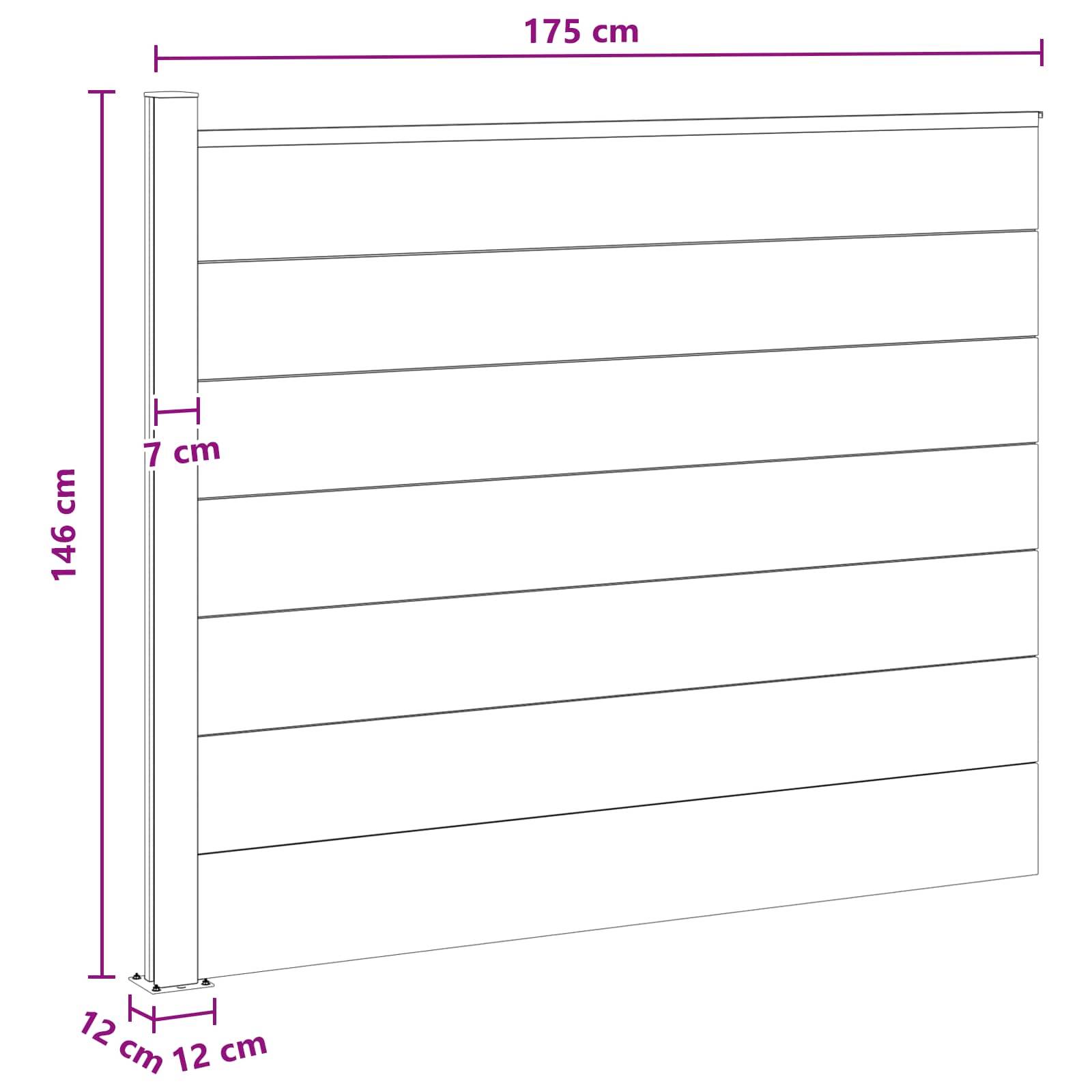 vidaXL Zaunelement WPC und Aluminium Braun