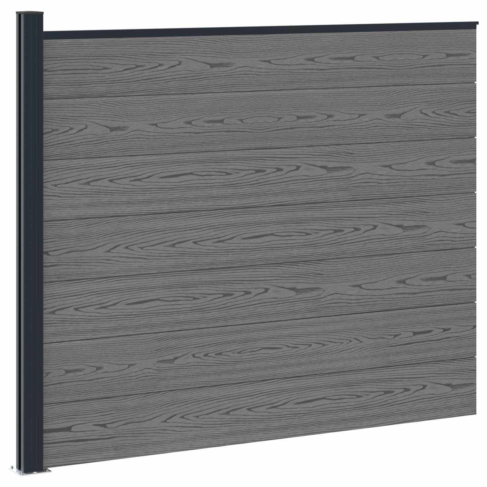 vidaXL Zaunelement WPC und Aluminium Grau