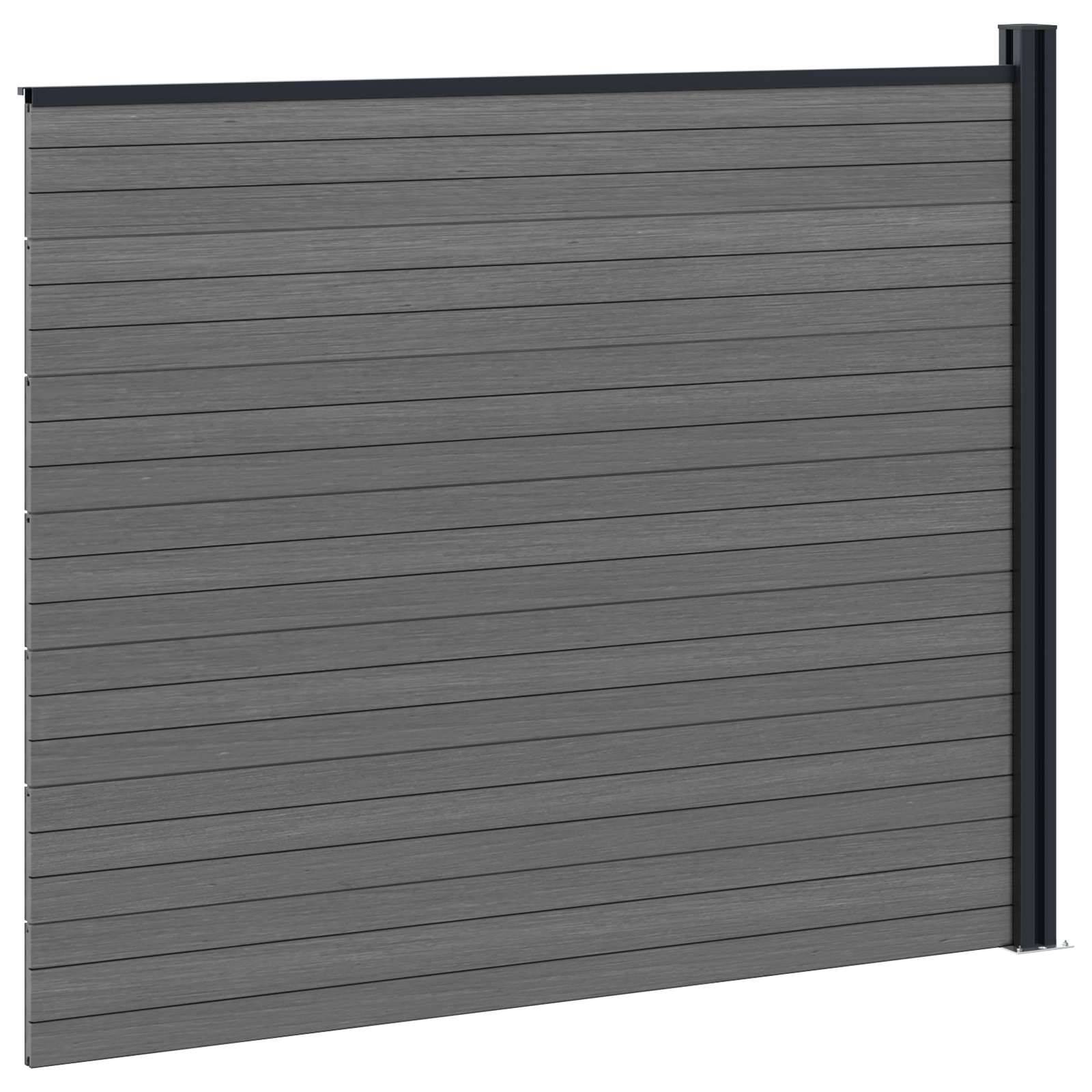 vidaXL Zaunelement WPC und Aluminium Grau