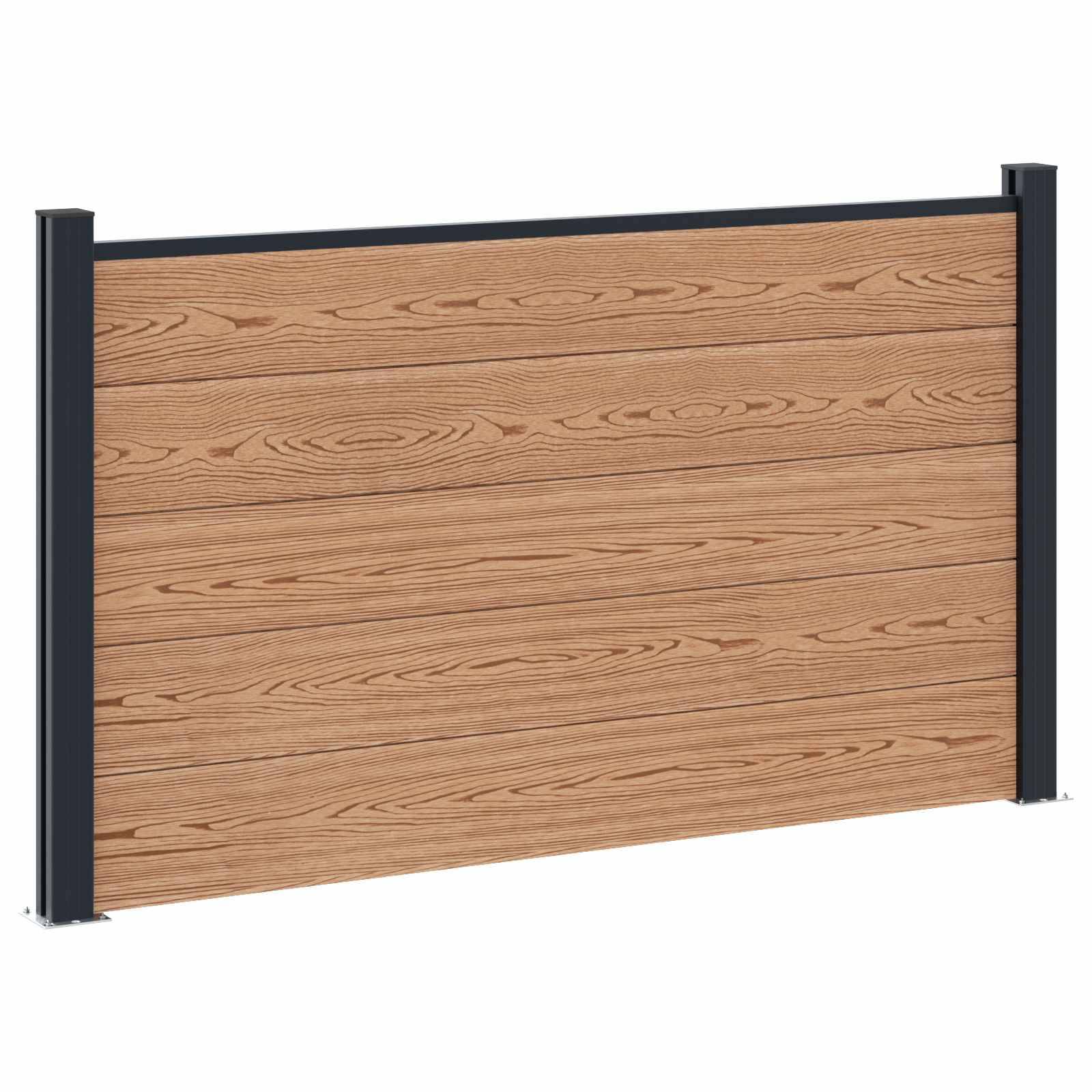 vidaXL Zaunelement WPC und Aluminium Braun