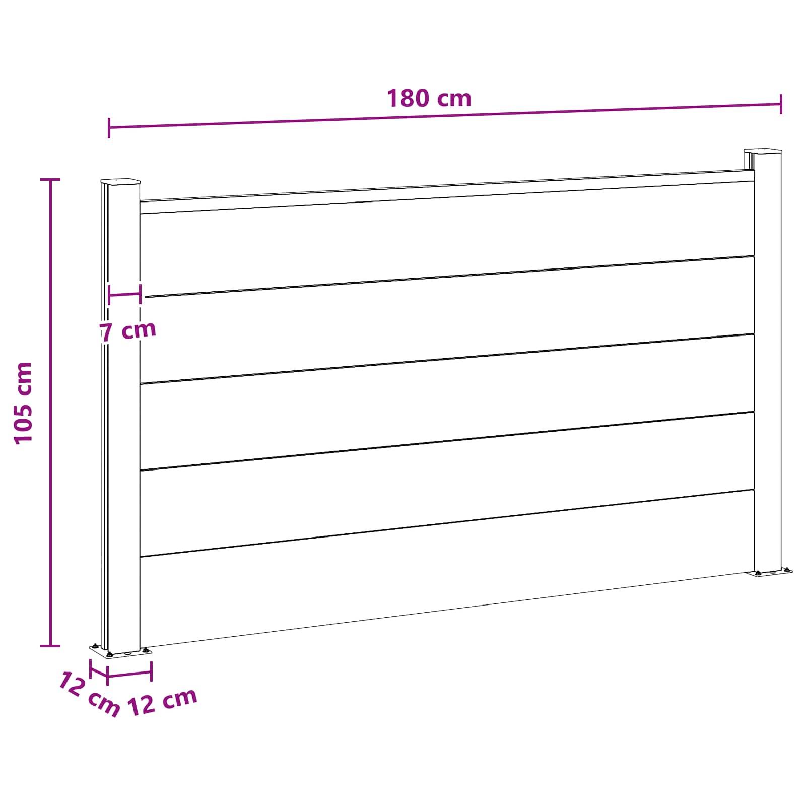 vidaXL Zaunelement WPC und Aluminium Braun