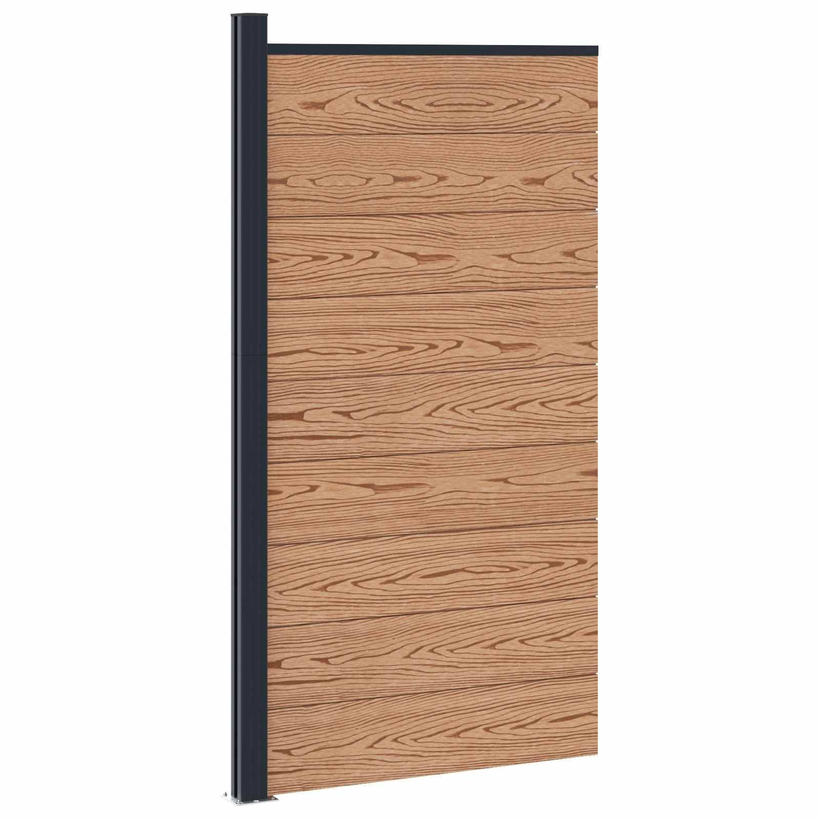 vidaXL Zaunelement WPC und Aluminium Braun