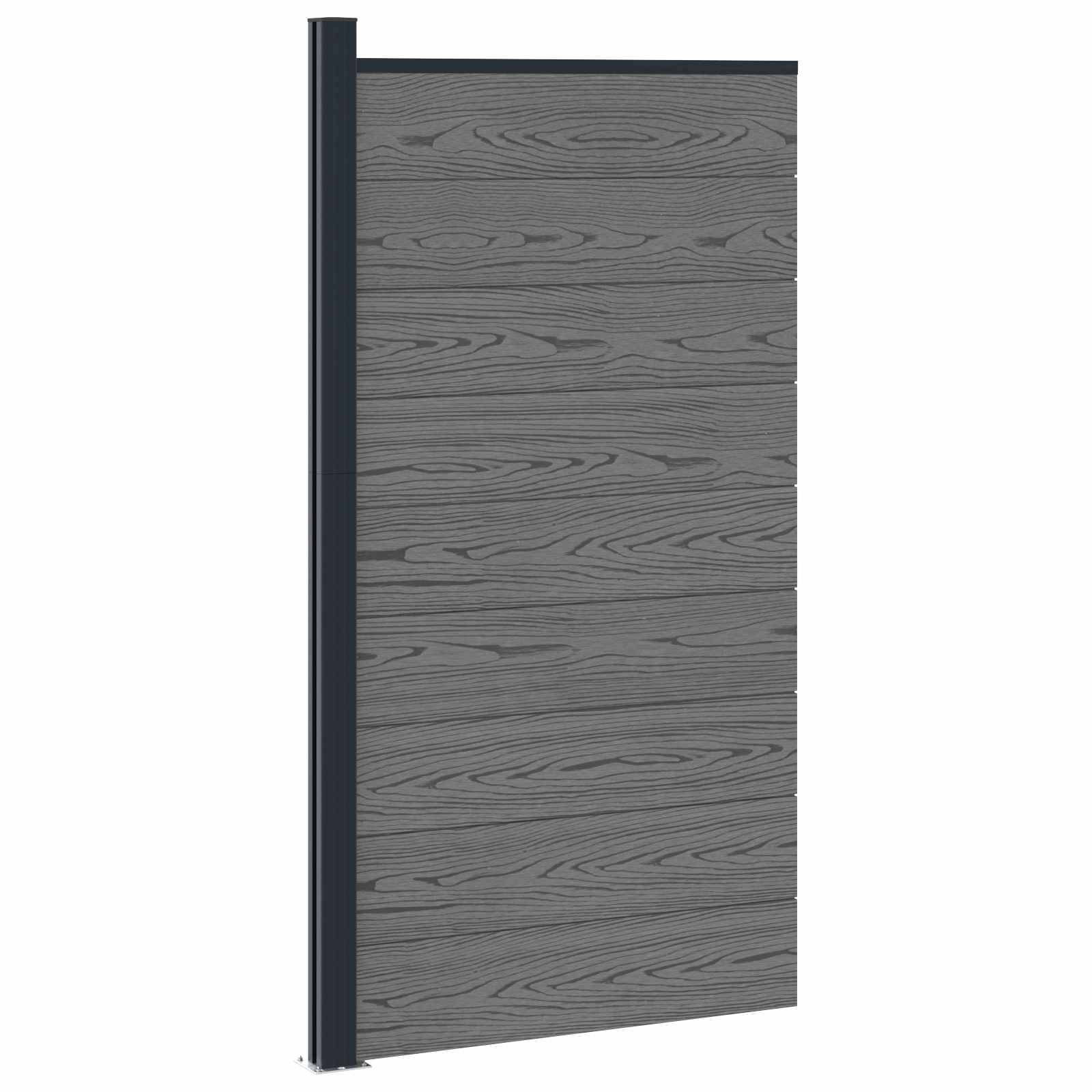 vidaXL Zaunelement WPC und Aluminium Grau