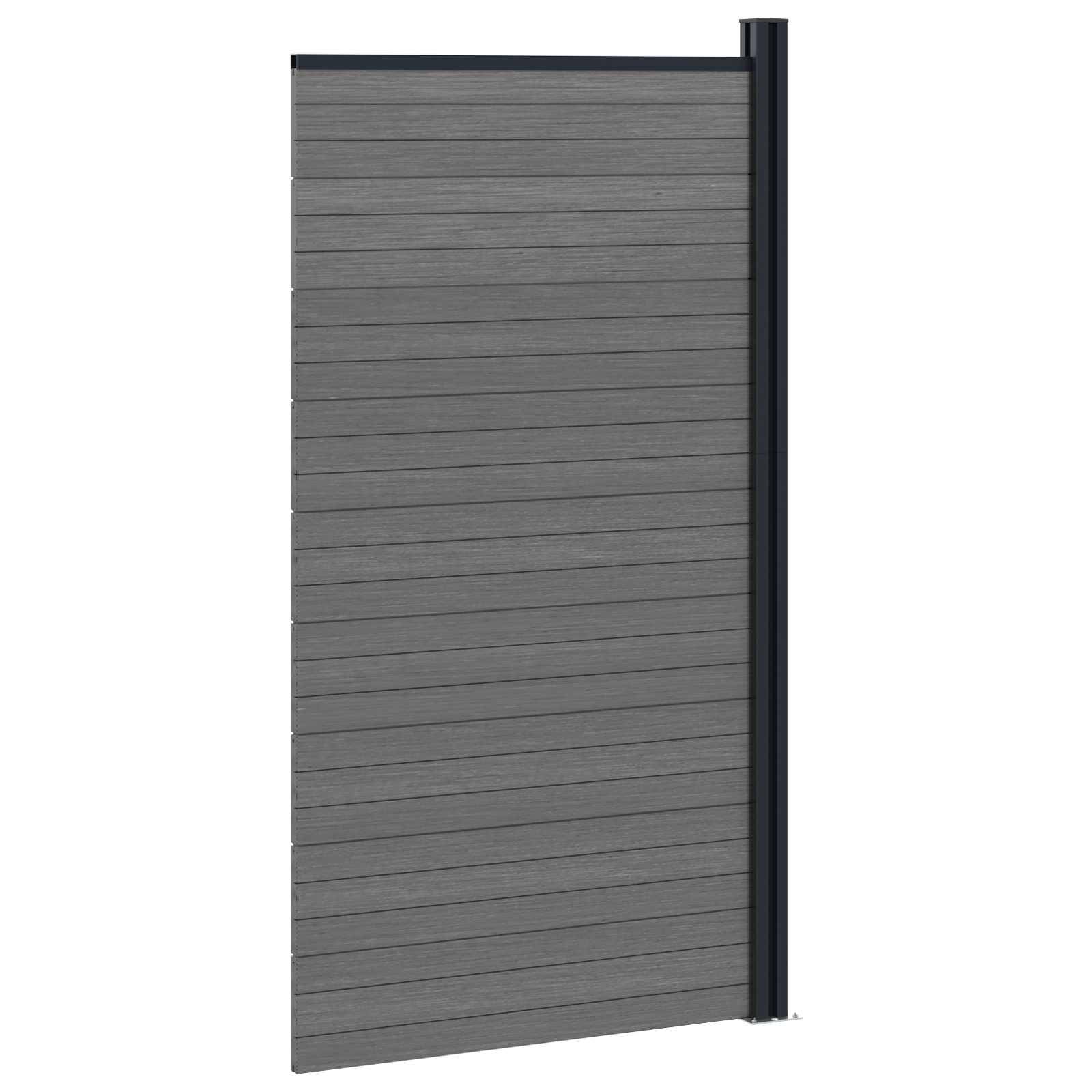 vidaXL Zaunelement WPC und Aluminium Grau