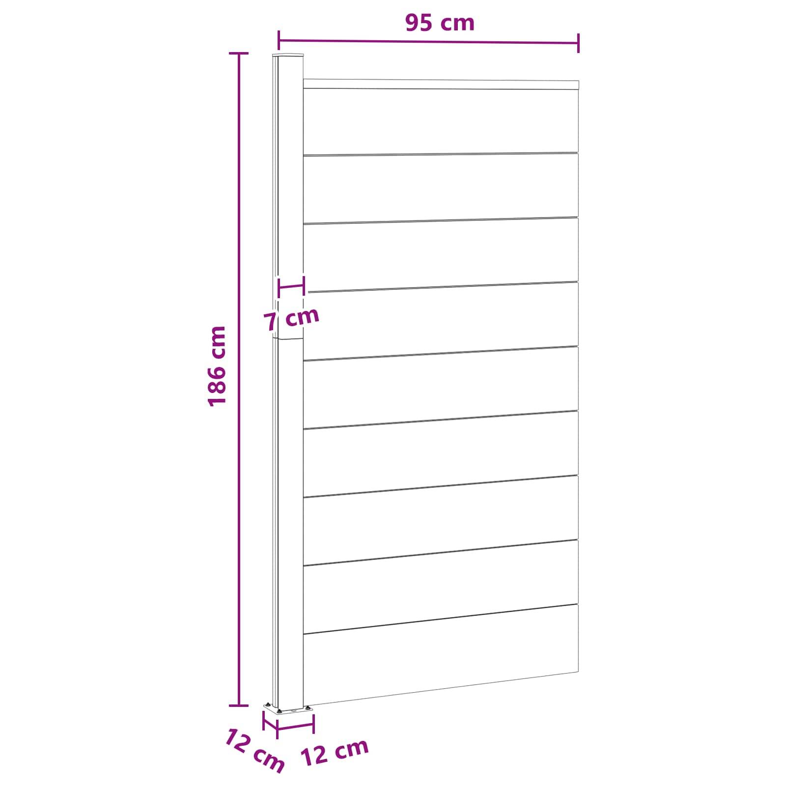 vidaXL Zaunelement WPC und Aluminium Grau