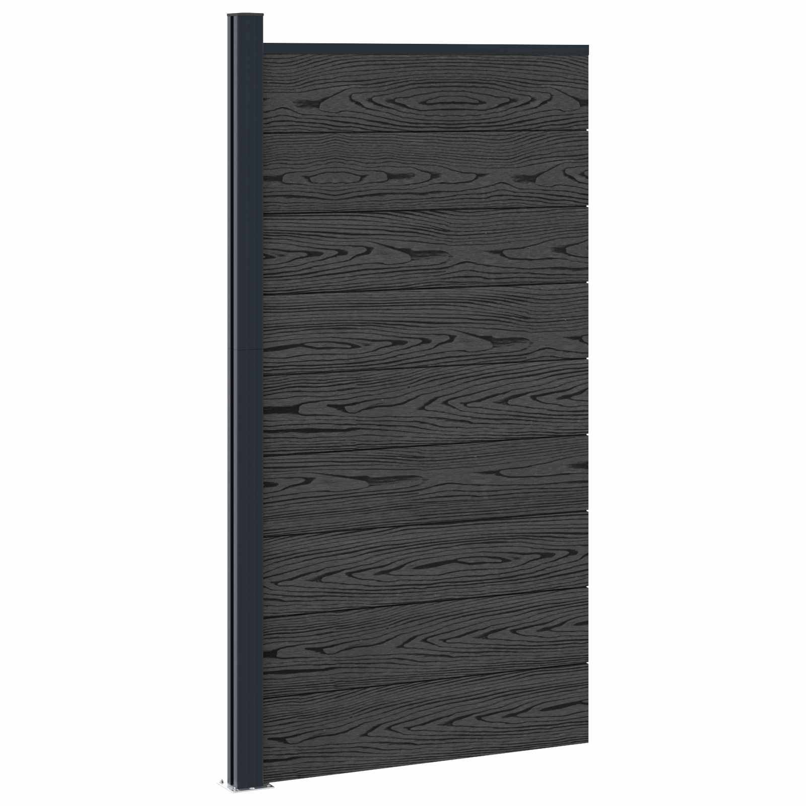 vidaXL Zaunelement WPC und Aluminium Schwarz
