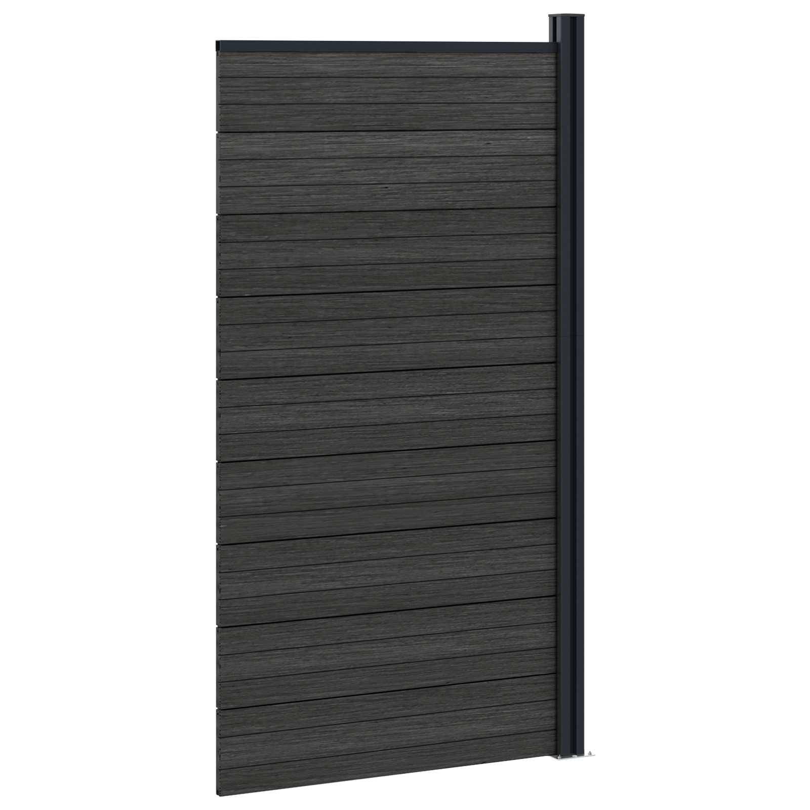 vidaXL Zaunelement WPC und Aluminium Schwarz