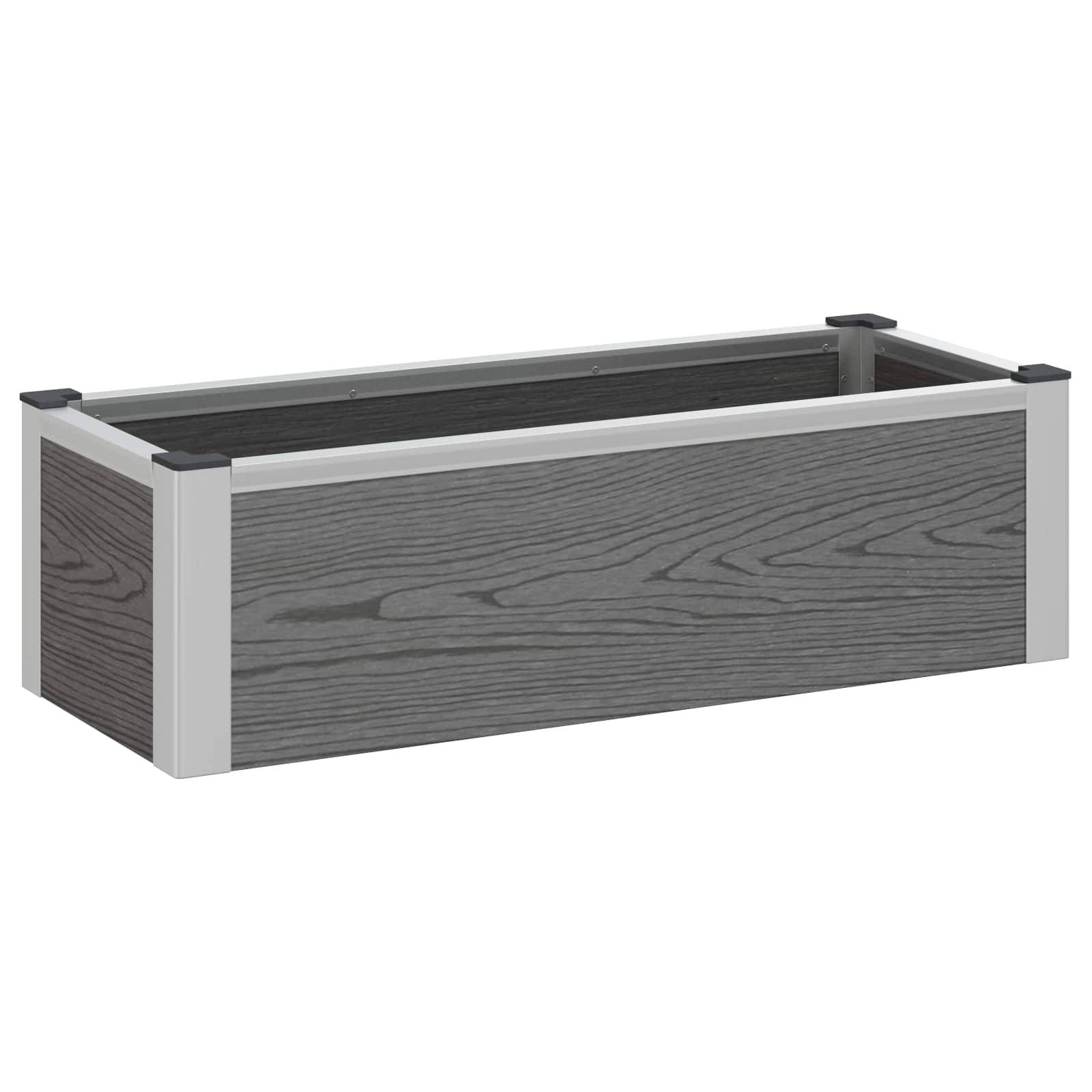 vidaXL Hochbeet Grau 75 x 30 x 22 cm WPC und Aluminium