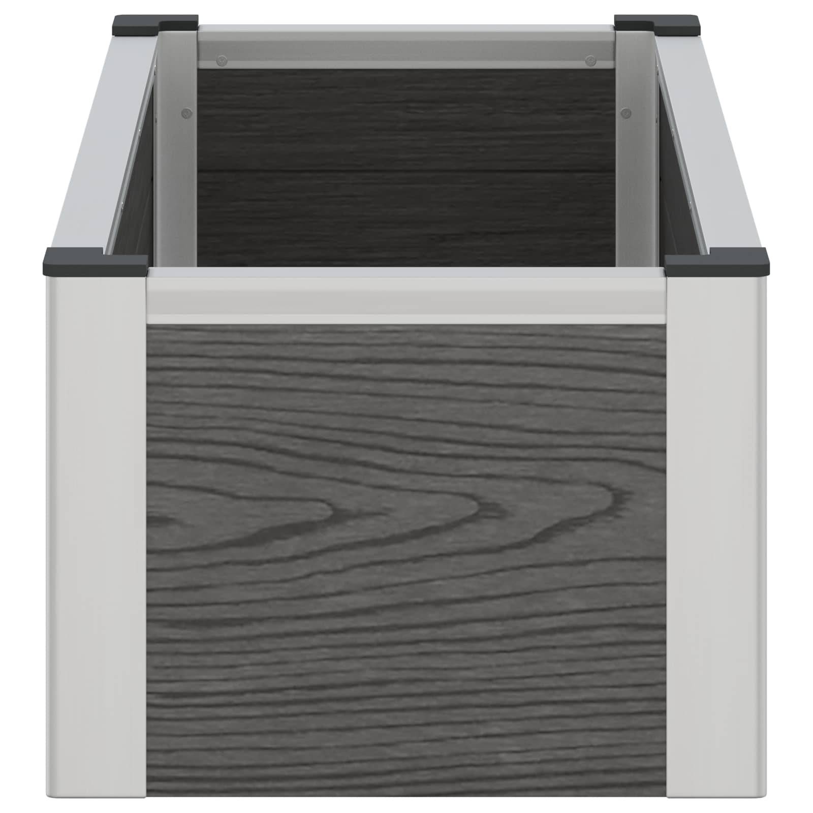 vidaXL Hochbeet Grau 75 x 30 x 22 cm WPC und Aluminium