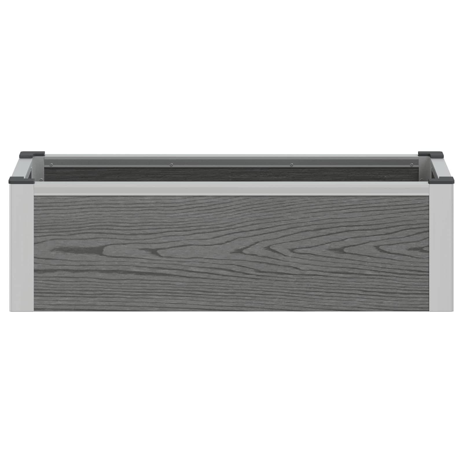 vidaXL Hochbeet Grau 75 x 30 x 22 cm WPC und Aluminium