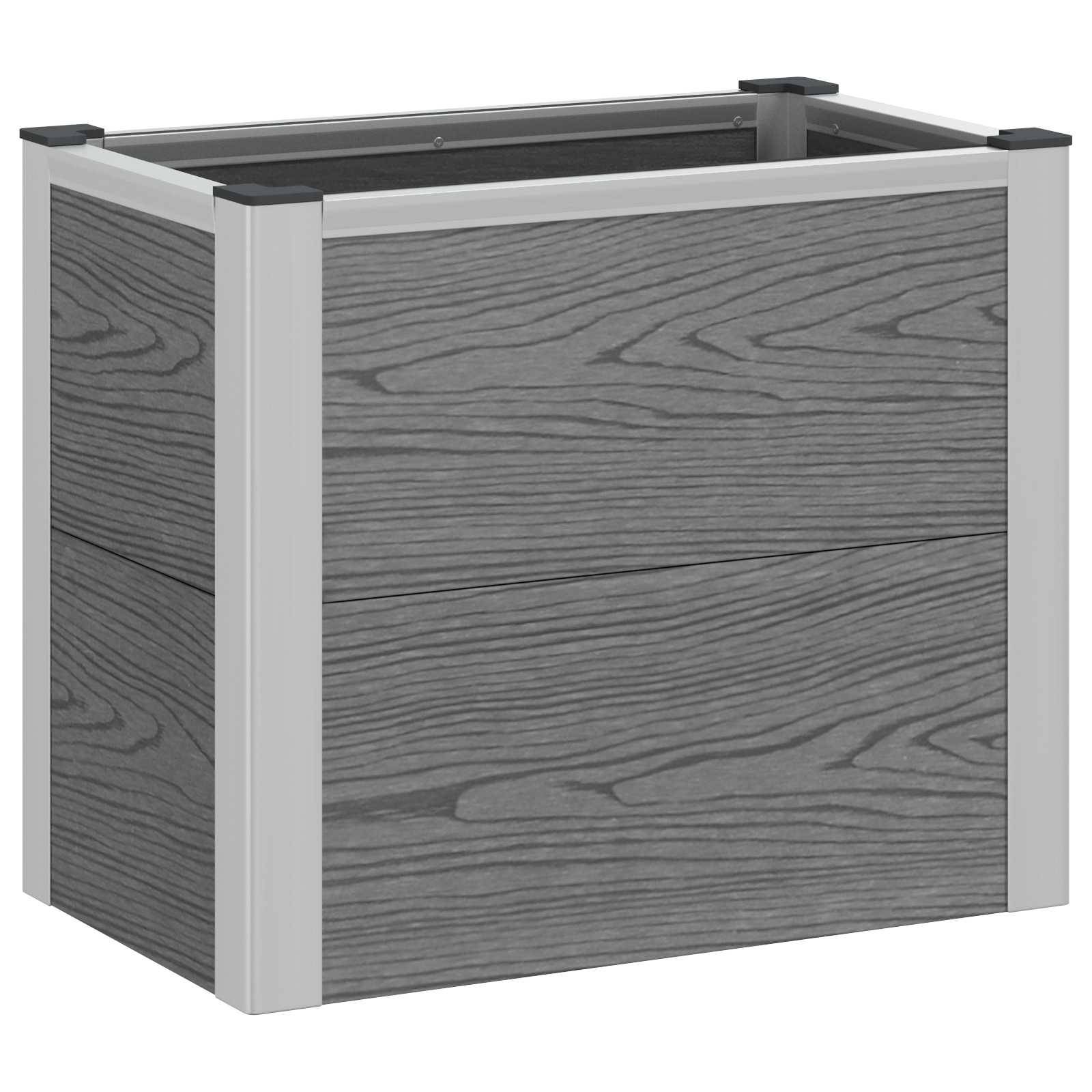 vidaXL Hochbeet Grau 50 x 30 x 22 cm WPC und Aluminium