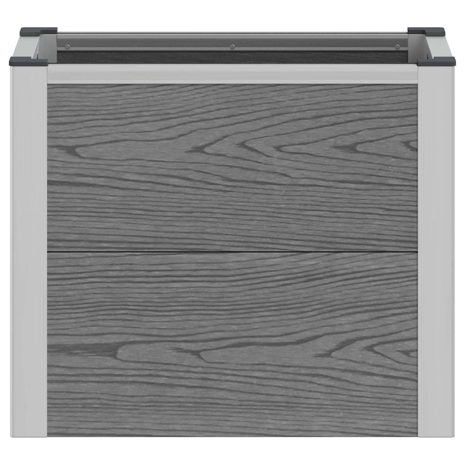 vidaXL Hochbeet Grau 50 x 30 x 22 cm WPC und Aluminium