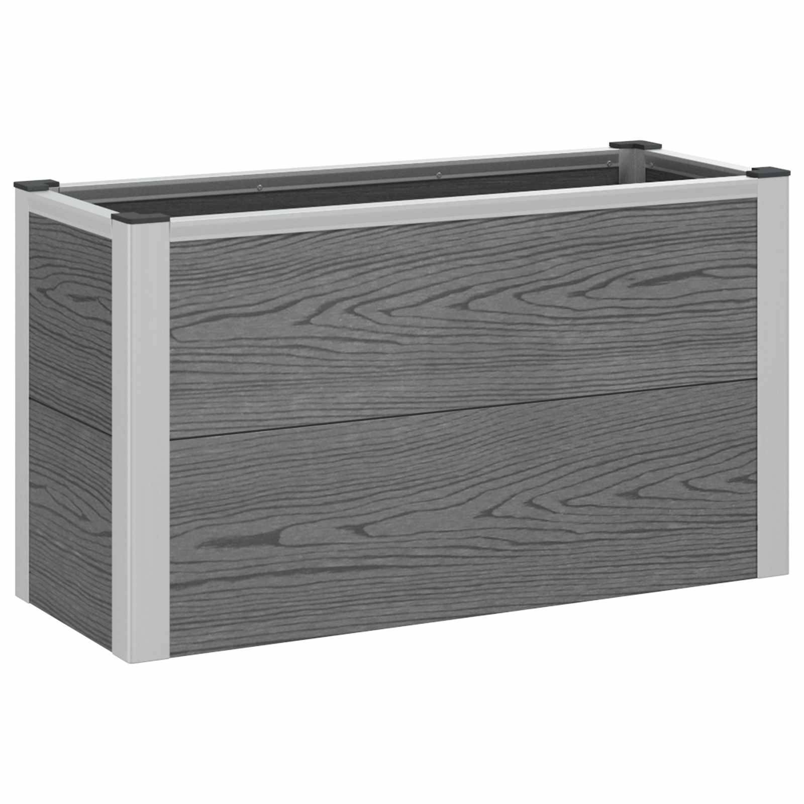 vidaXL Hochbeet Grau 75 x 30 x 22 cm WPC und Aluminium