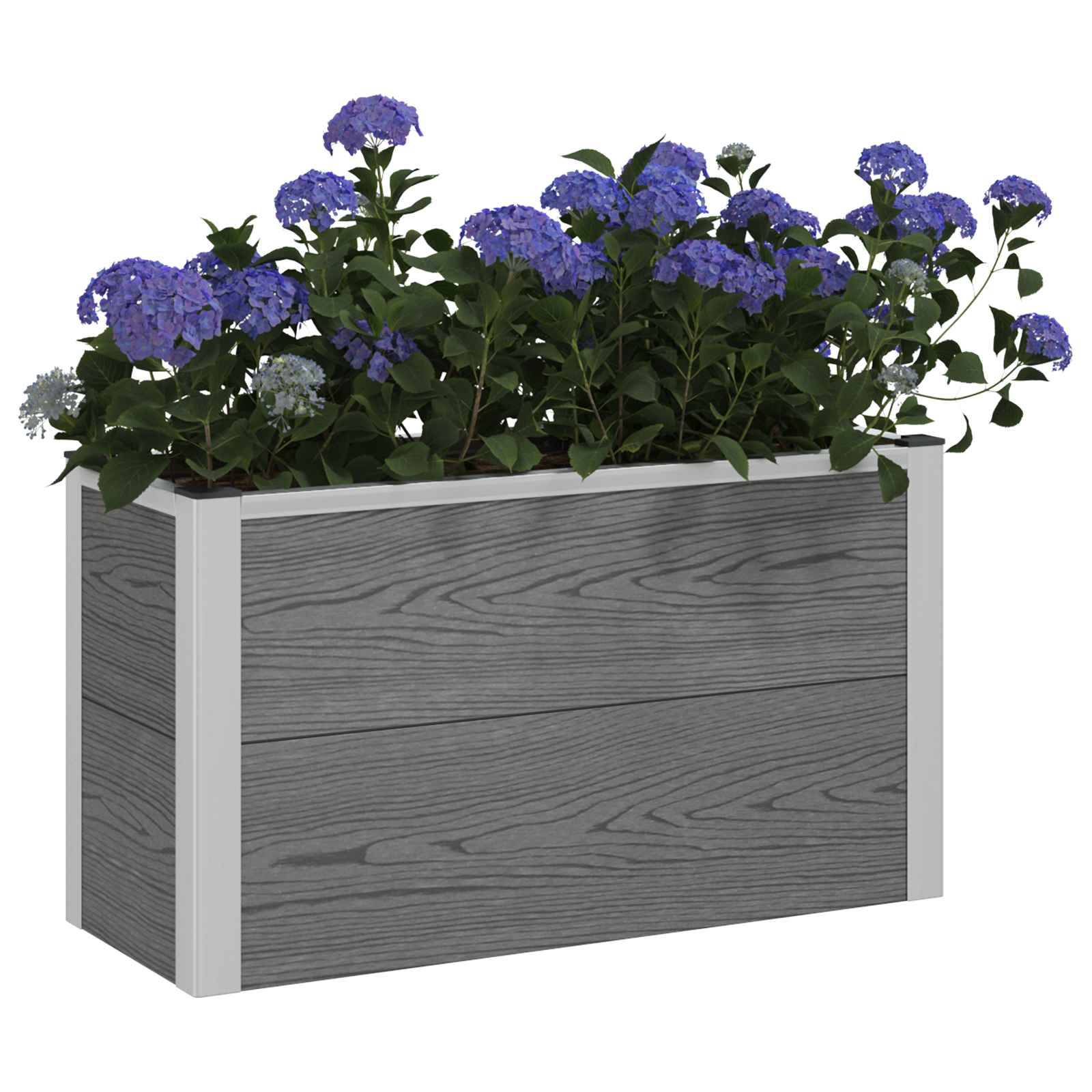 vidaXL Hochbeet Grau 75 x 30 x 22 cm WPC und Aluminium