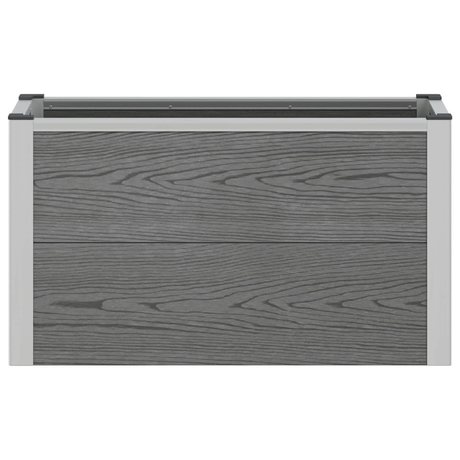 vidaXL Hochbeet Grau 75 x 30 x 22 cm WPC und Aluminium