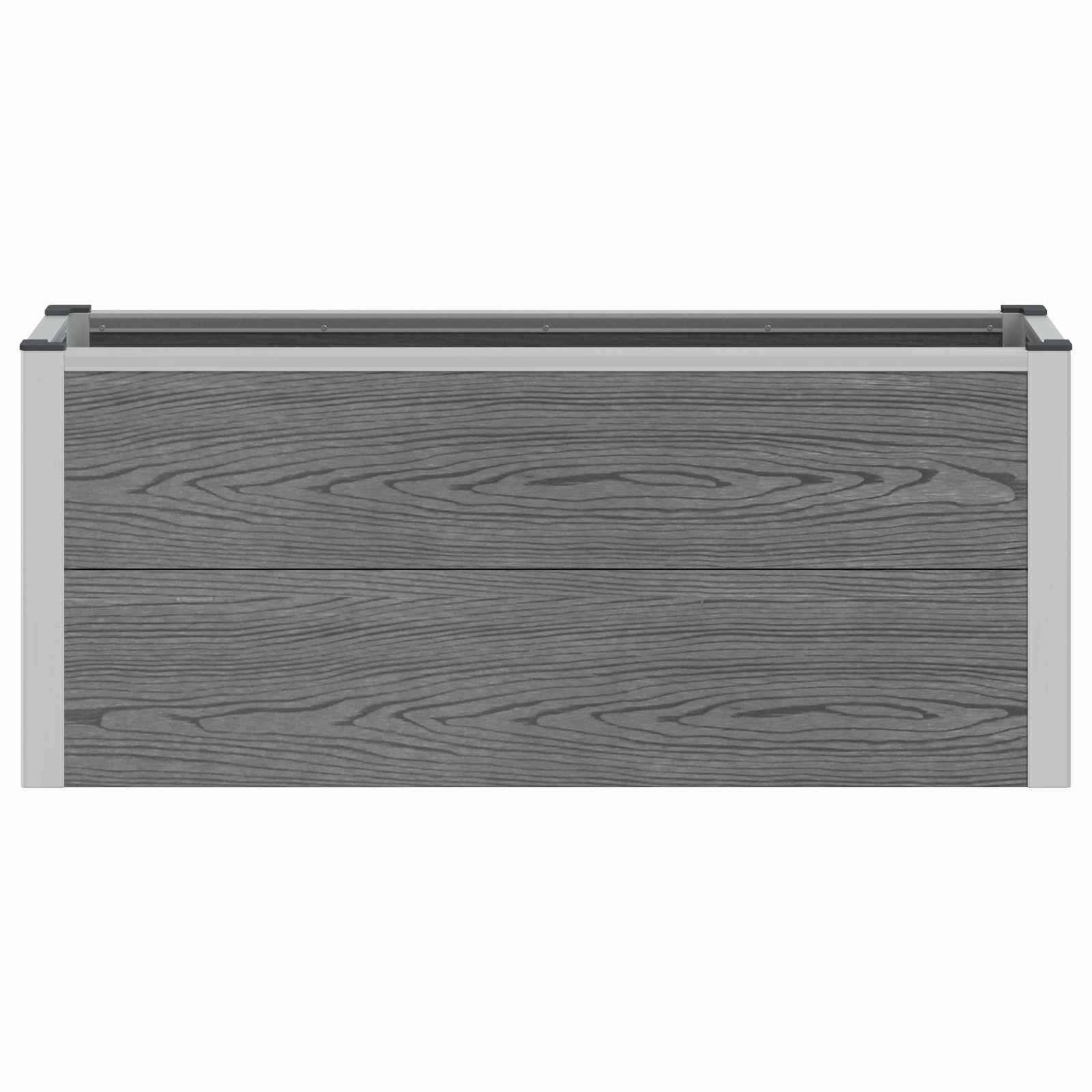 vidaXL Hochbeet Grau 100 x 30 x 22 cm WPC und Aluminium