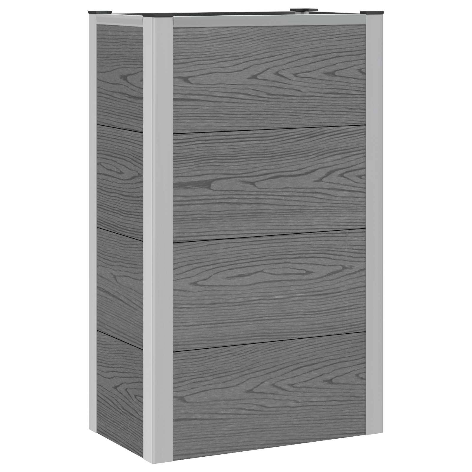vidaXL Hochbeet Grau 50 x 30 x 22 cm WPC und Aluminium