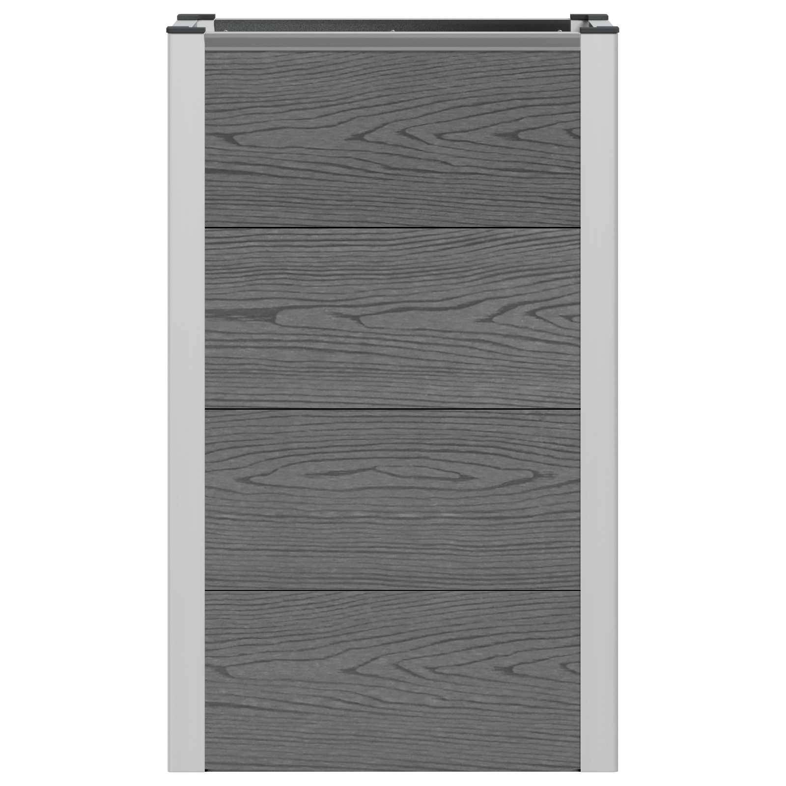 vidaXL Hochbeet Grau 50 x 30 x 22 cm WPC und Aluminium