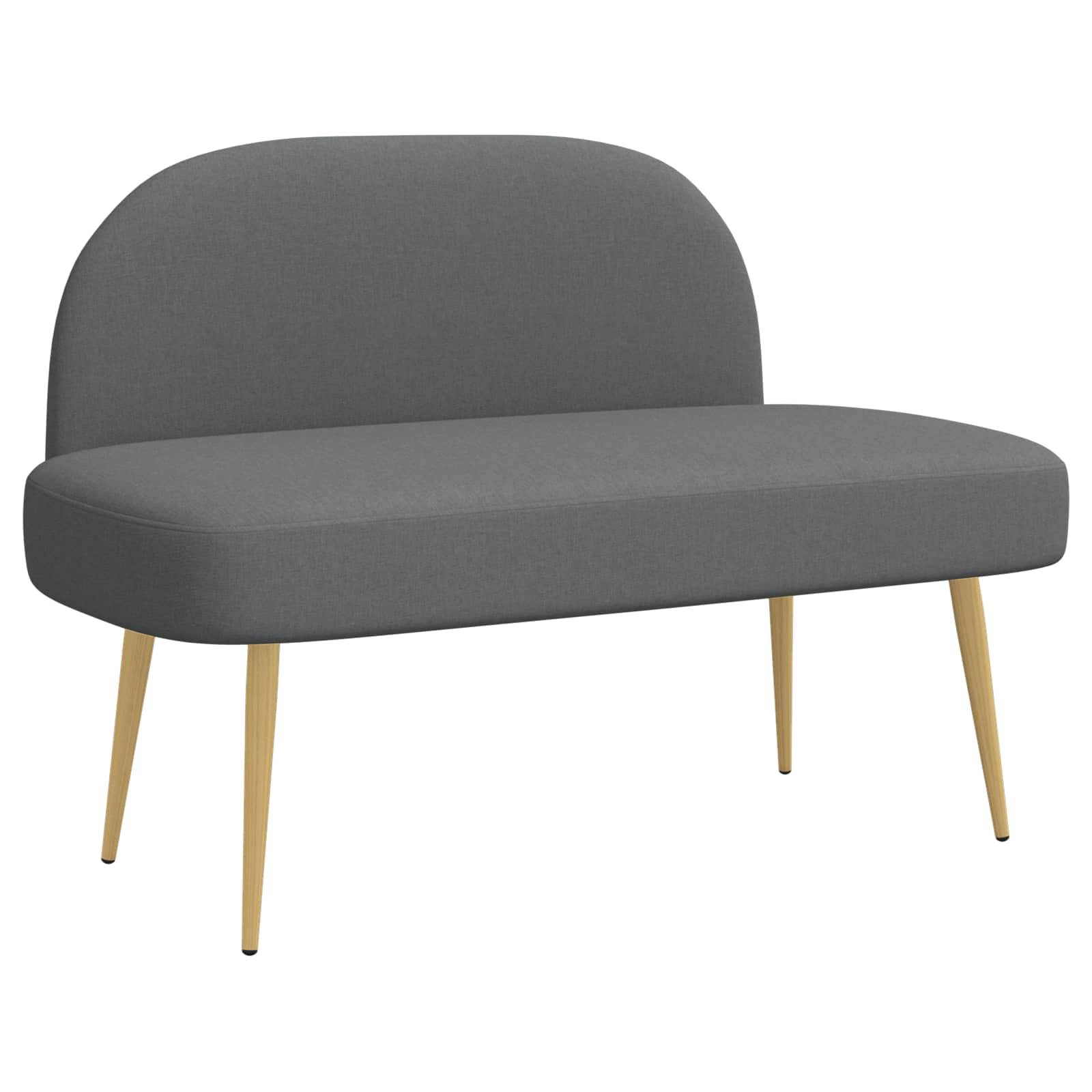 vidaXL Gepolsterte Bank mit Rückenlehne Dunkelgrau 110 x 60 x 76 cm