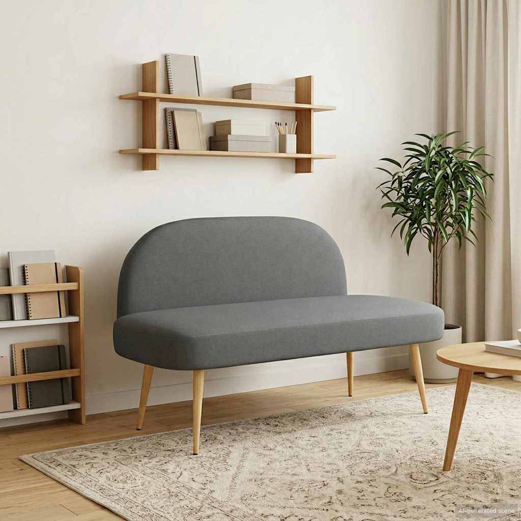 vidaXL Gepolsterte Bank mit Rückenlehne Dunkelgrau 110 x 60 x 76 cm