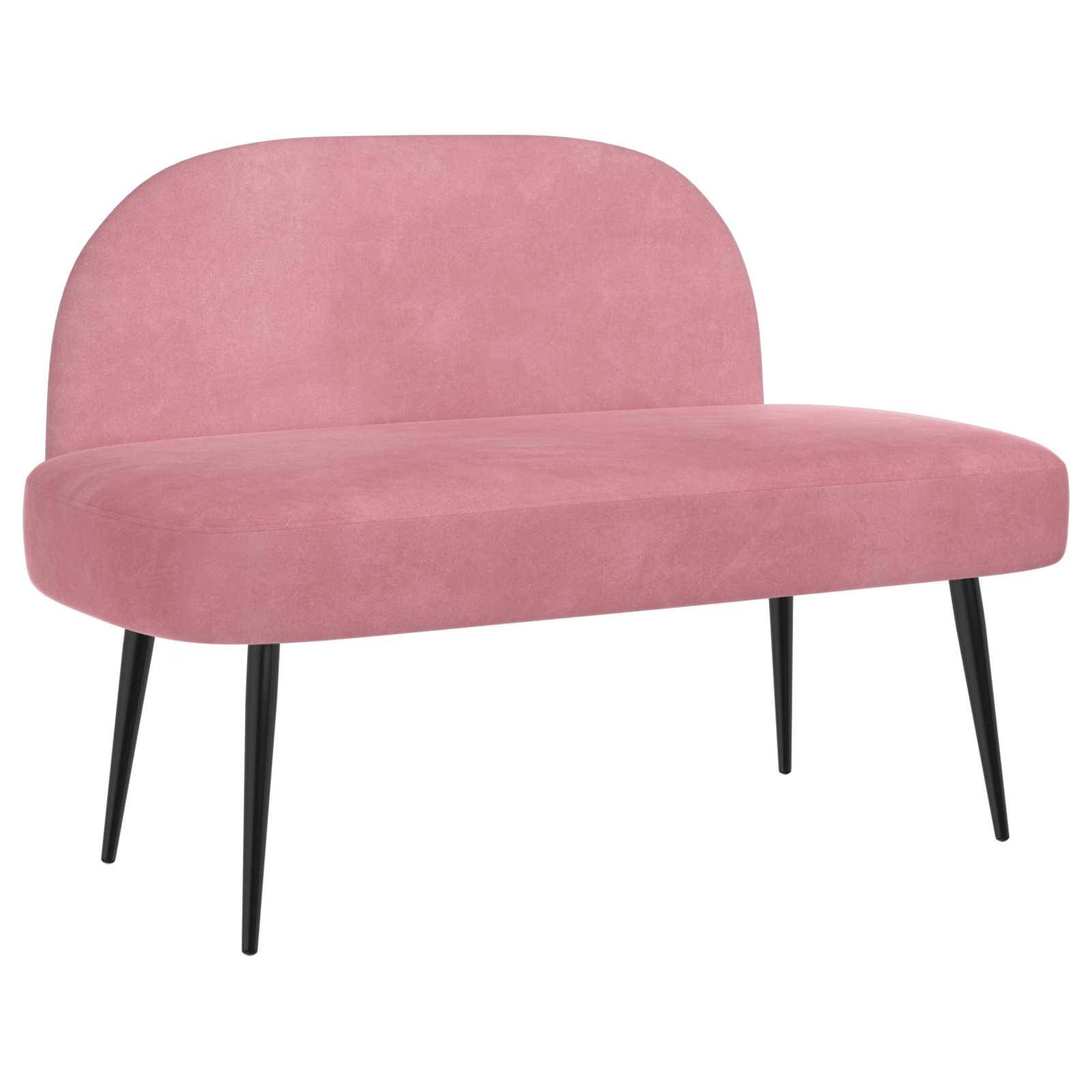 vidaXL Gepolsterte Bank mit Rückenlehne Rosa 110 x 60 x 76 cm Samt