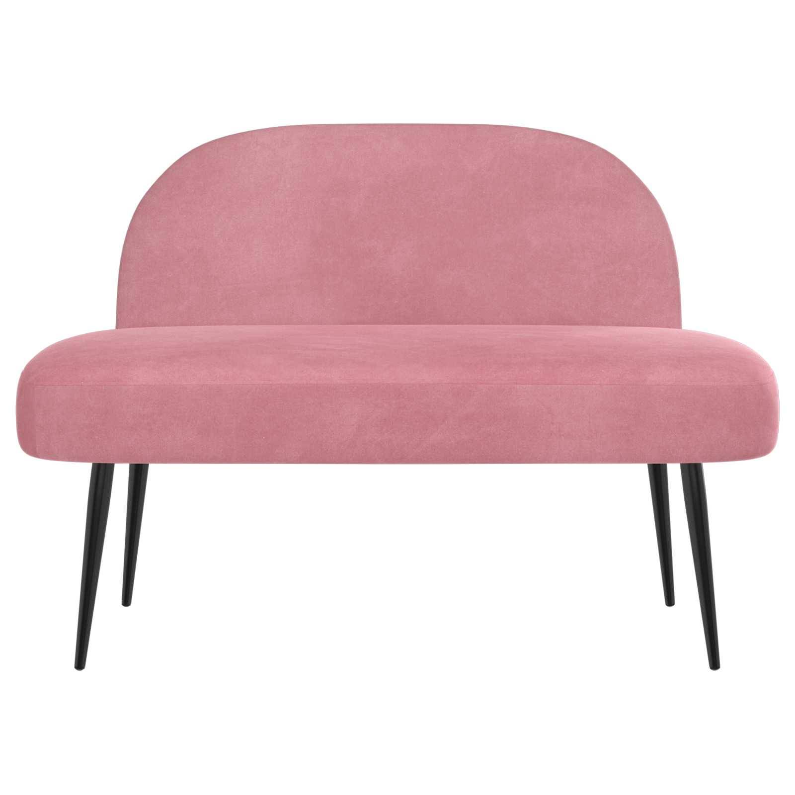 vidaXL Gepolsterte Bank mit Rückenlehne Rosa 110 x 60 x 76 cm Samt