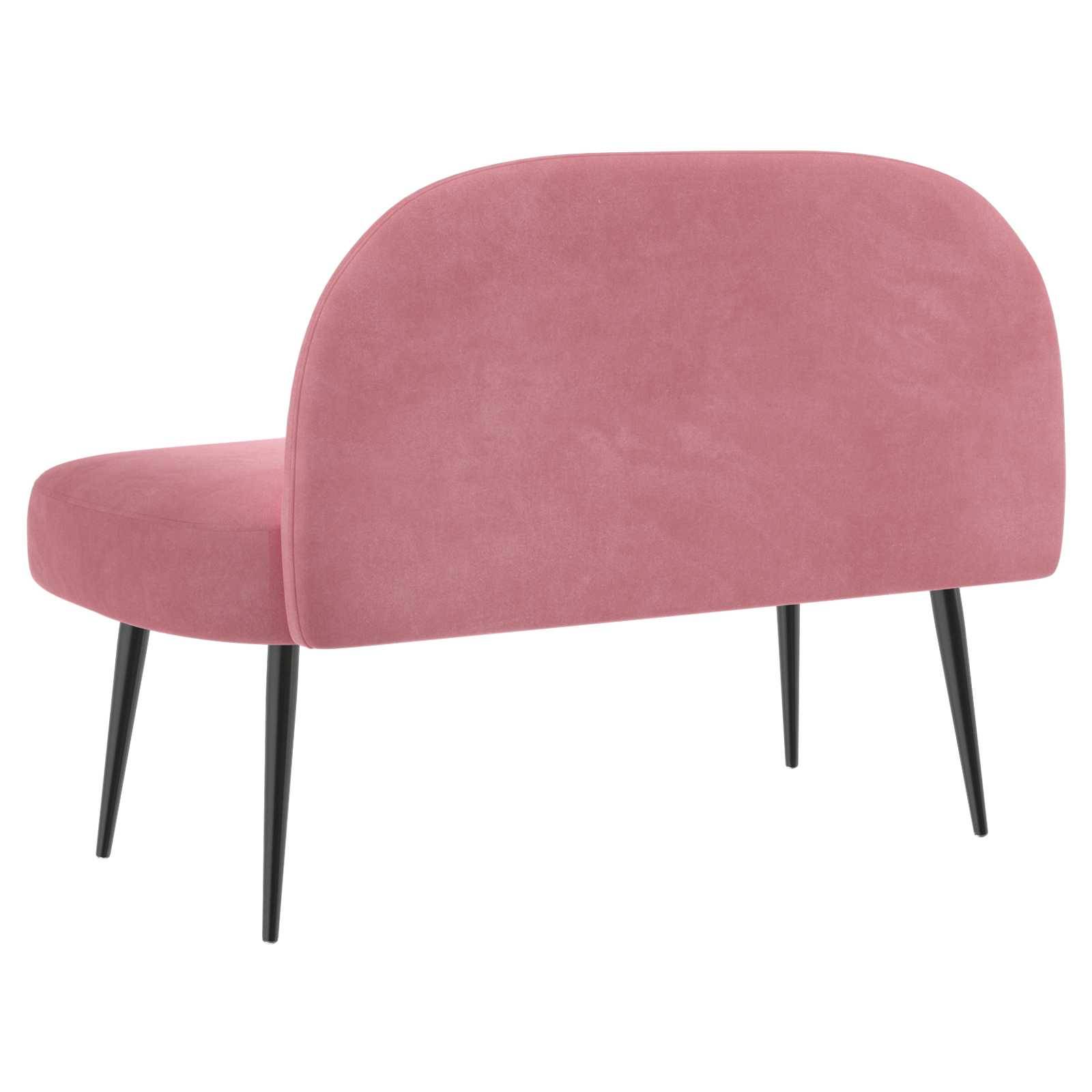 vidaXL Gepolsterte Bank mit Rückenlehne Rosa 110 x 60 x 76 cm Samt