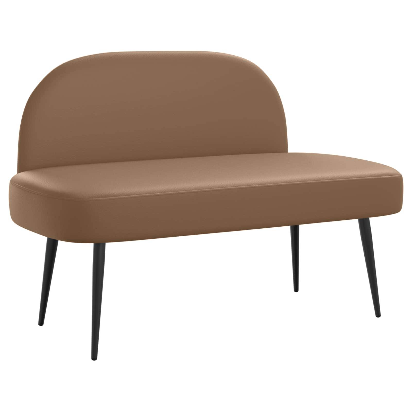 vidaXL Gepolsterte Bank mit Rückenlehne Cappuccino 110 x 60 x 76 cm