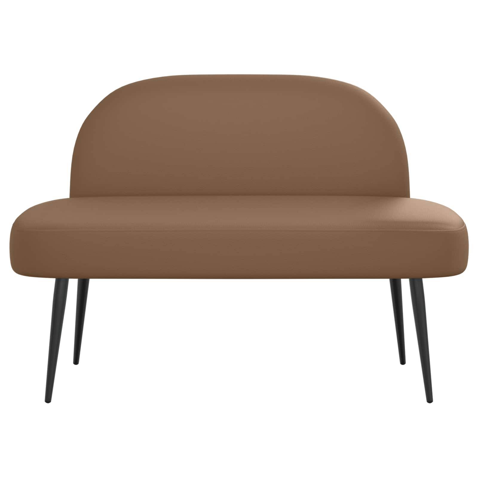 vidaXL Gepolsterte Bank mit Rückenlehne Cappuccino 110 x 60 x 76 cm