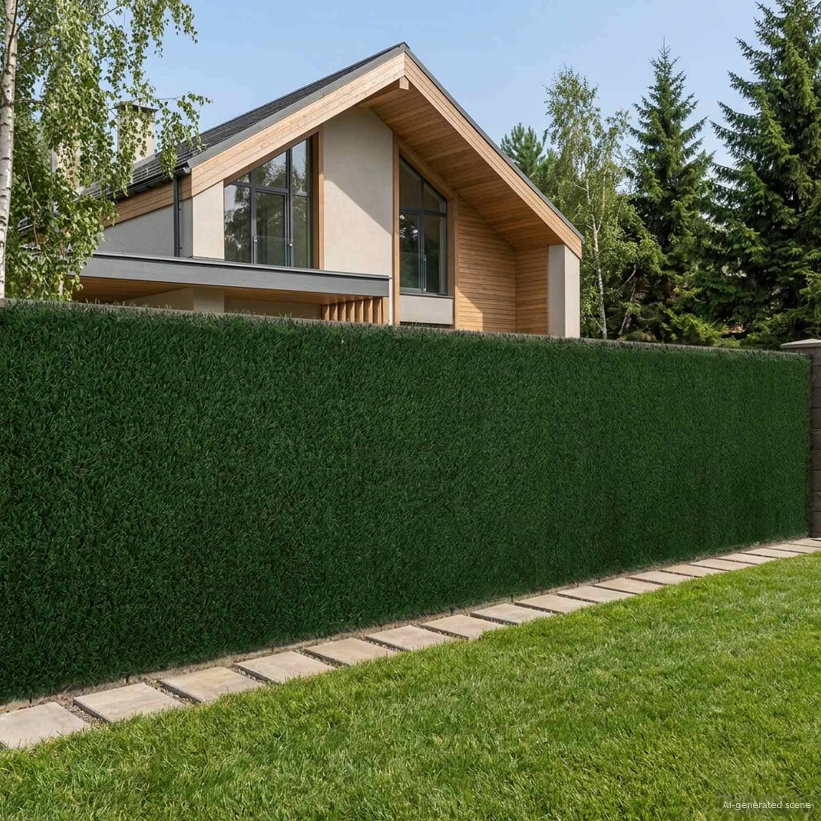 vidaXL Künstlicher Zaun Dunkelgrün 1 x 3 m PVC und Stahl