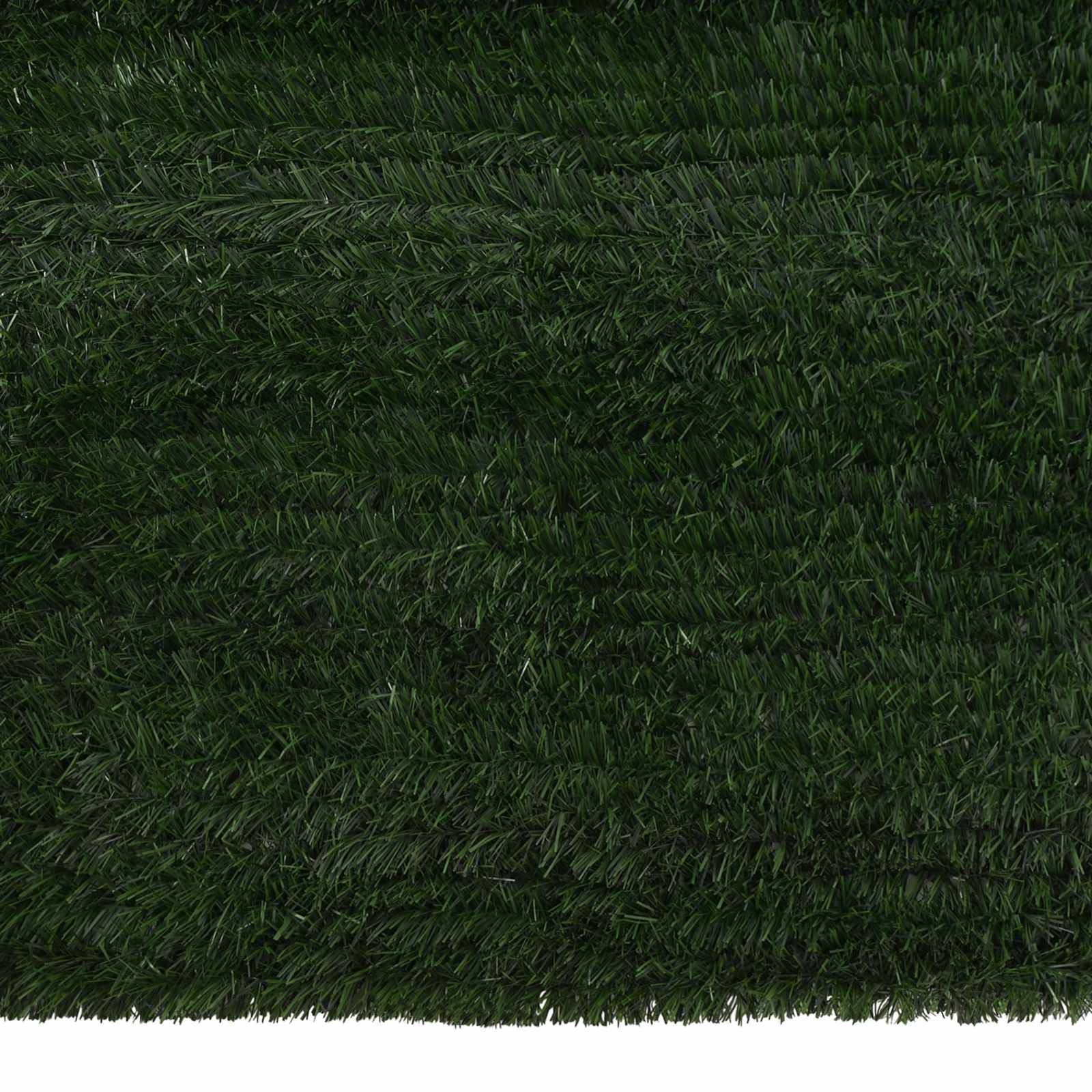 vidaXL Künstlicher Zaun Dunkelgrün 1 x 3 m PVC und Stahl