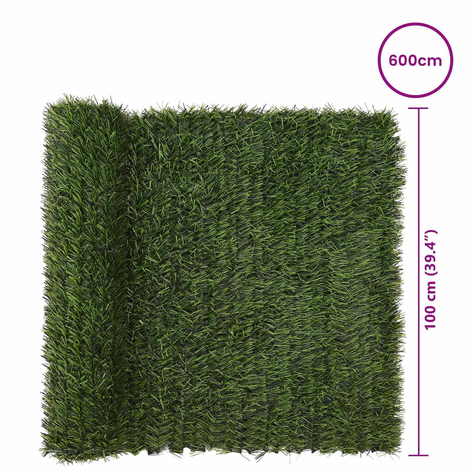 vidaXL Künstlicher Zaun Hellgrün 1 x 6 m PVC und Stahl