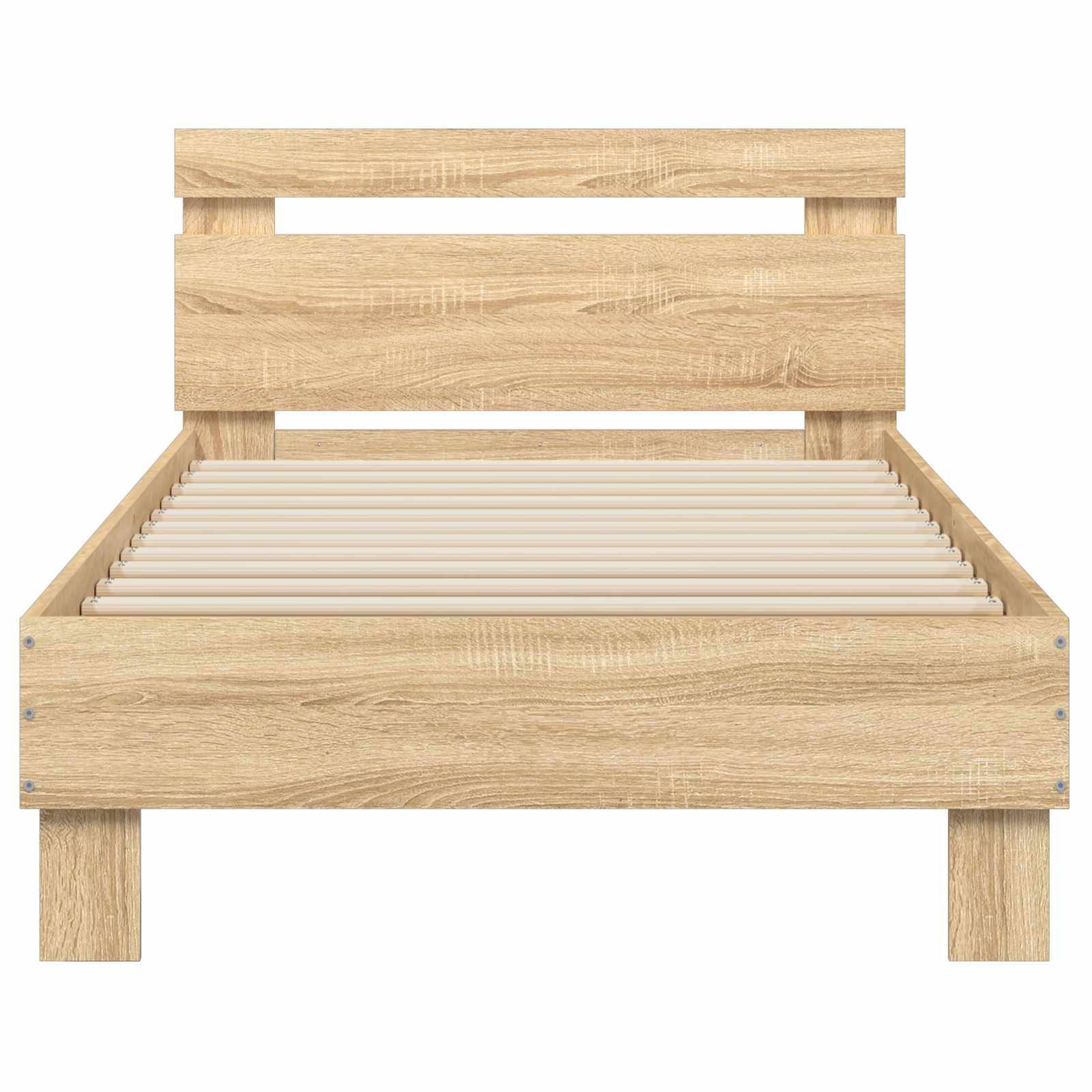 vidaXL Bettgestell mit Kopfteil Sonoma-Eiche 80 x 200 cm Holzwerkstoff