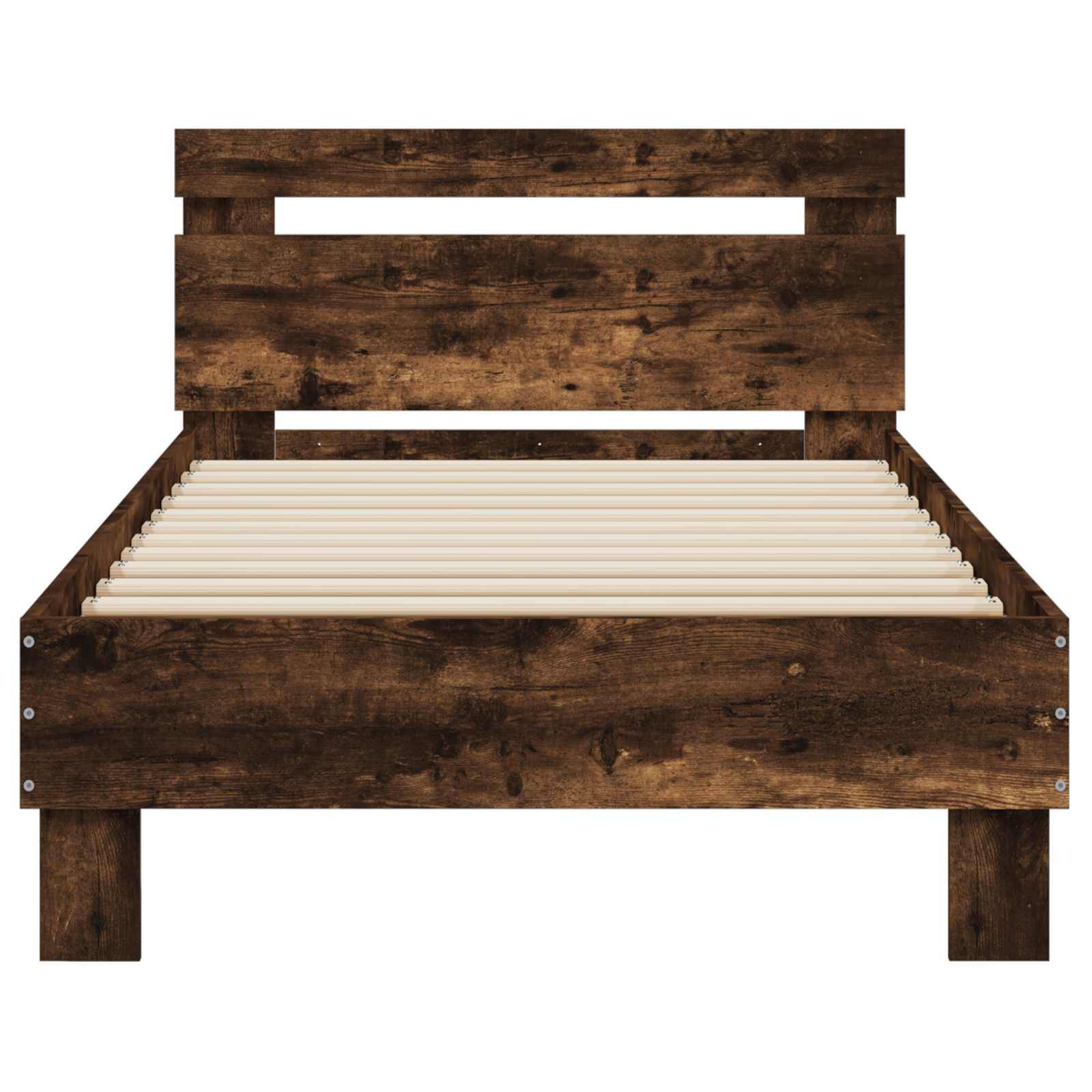 vidaXL Bettgestell mit Kopfteil Geräucherte Eiche 80 x 200 cm