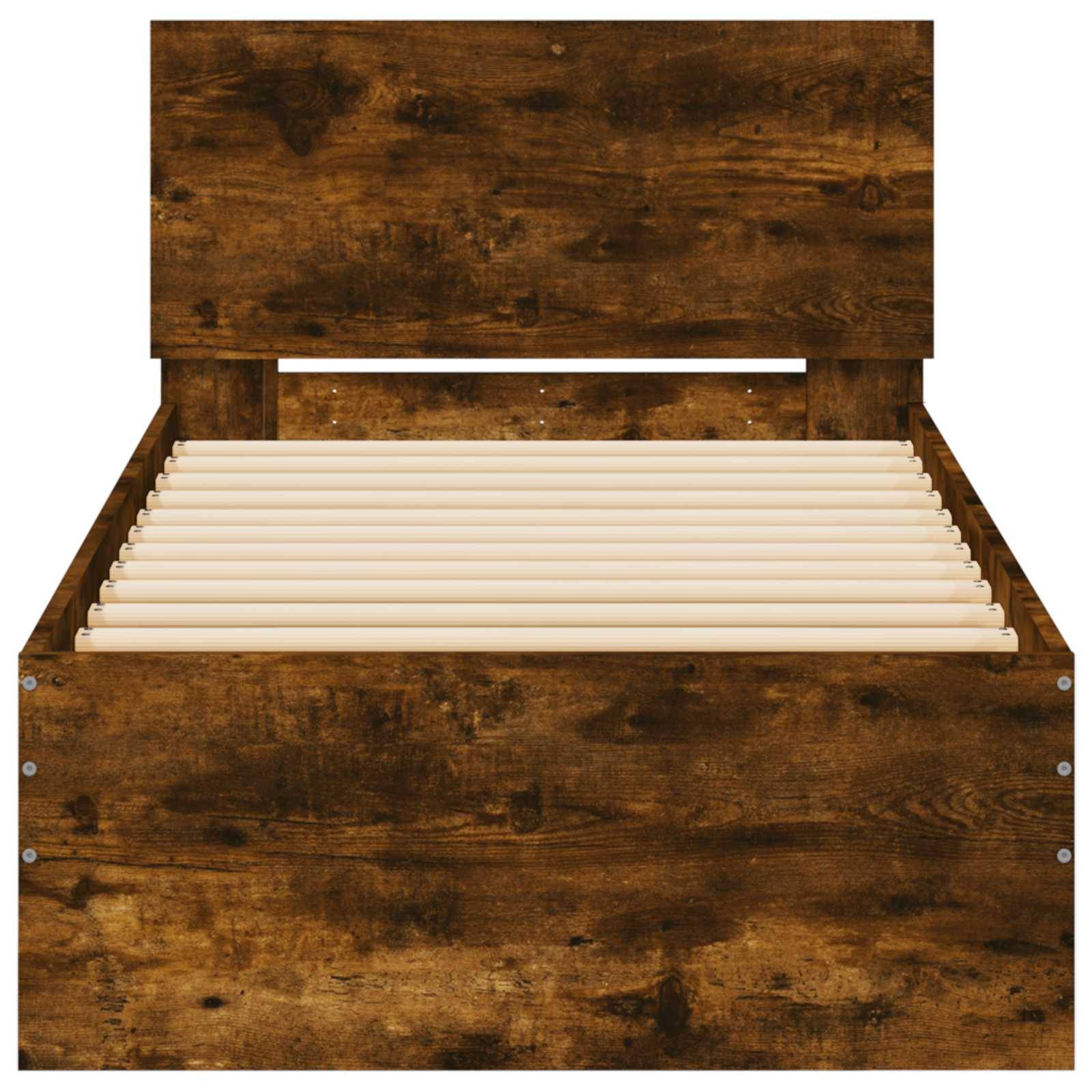 vidaXL Bettgestell mit Kopfteil Geräucherte Eiche 80 x 200 cm
